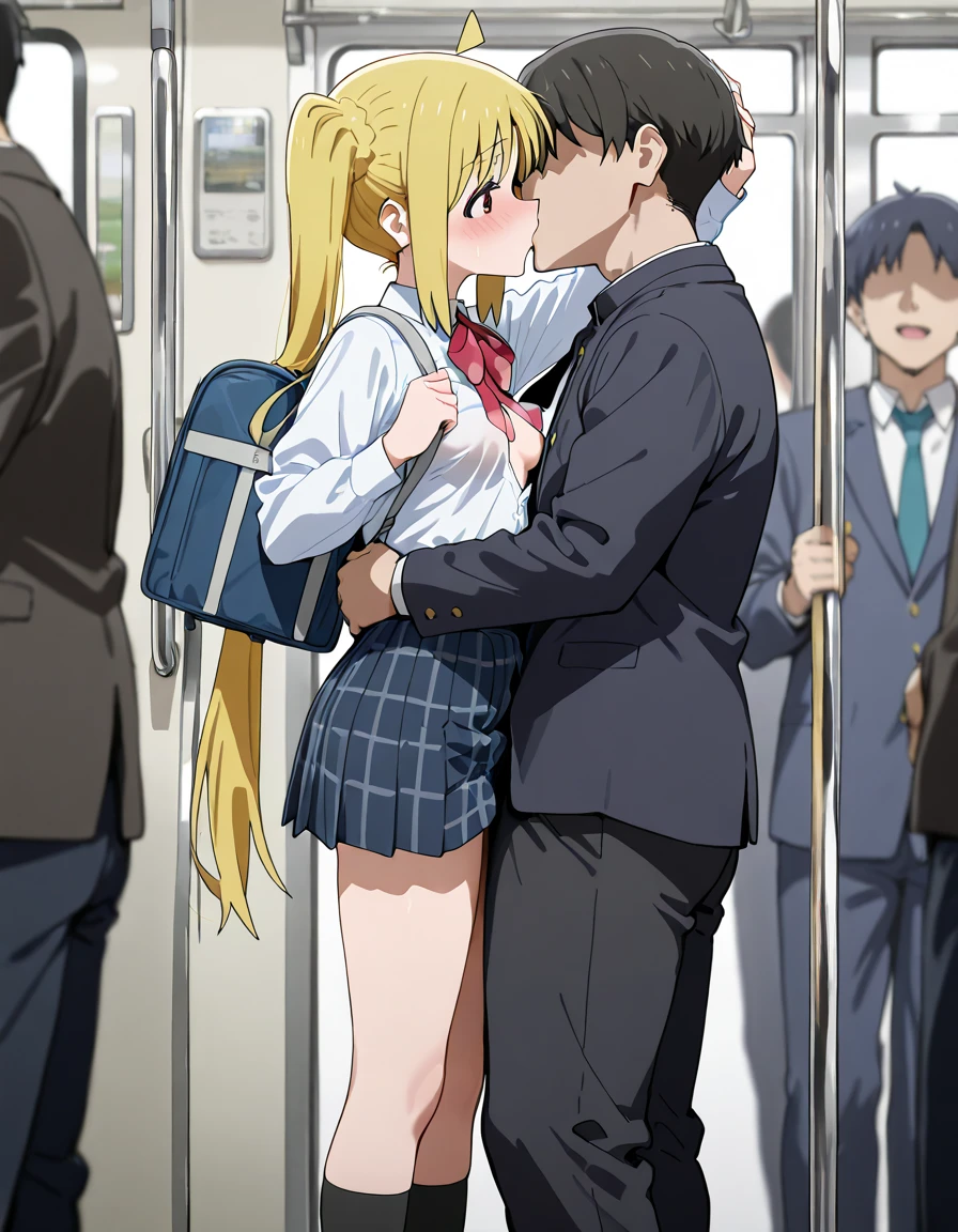 Get to grips, , 
High school girl grabbed by the ???????? on the train, 
, pleated skirt, 
Beautiful One Girl,
3 men, 
(???????????), 
Man grabbing girl's ??? on train,
Man grabbing girl's ????? on train,???,score_9,score_8_up,score_7_up, best quality, masterpiece