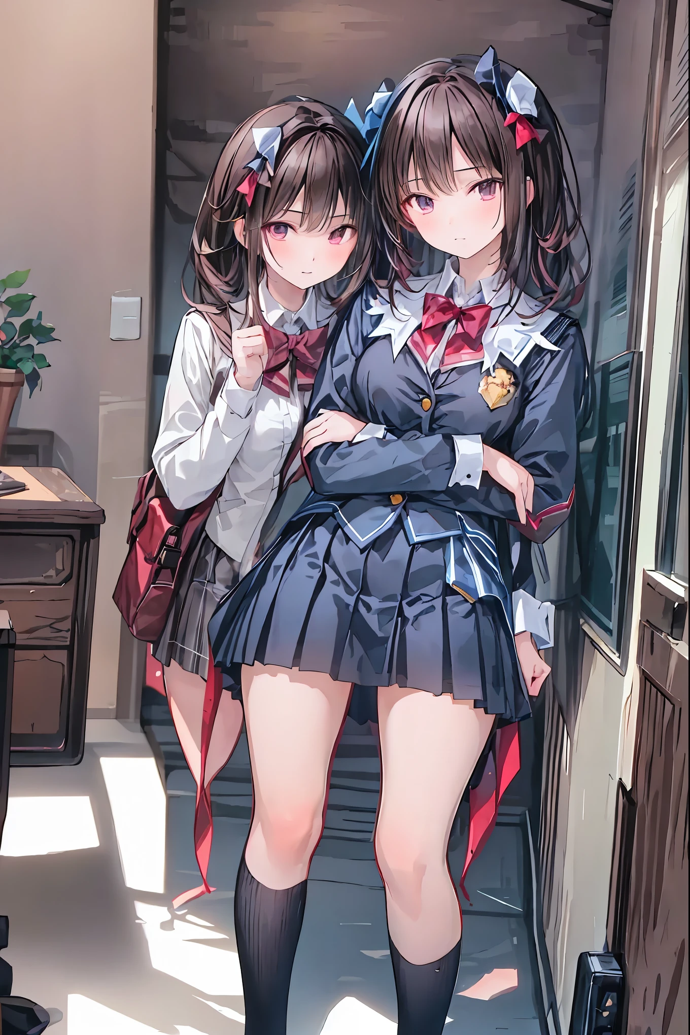 Little Girl with High Pressure Discipline Chairman,(((Chairman of the Discipline Committee's armband))),About 150 centimeters,charismatic presence, Tall Boys Surrounding Her Surrounding Her Surrounding Area,Pointing and Instructing,4K High Resolution,High Dynamic Range,Super Realistic Digital Illustration with Excellent Detail Description,Deep Tones,Dramatic Lighting,Precise Texturing,Little Girl with High Pressure Discipline Chairman, Chairman of the Discipline Committee's armband, About 150 centimeters, charismatic presence, Pointing at the Students, Confrontation with the Student Council, The Student Council President is also a little girl, 4K Realistic Illustration, Extremely detailed down to the details, professional, Vivid Colors, Delicate Light and Shadow, Central Figure of the Disciplinary Committee, Strictly Instructing the Students, Coercive Behavior, Small but Strong Presence, Trying to solve school problems, Confrontation with the Rebellious Student Council President