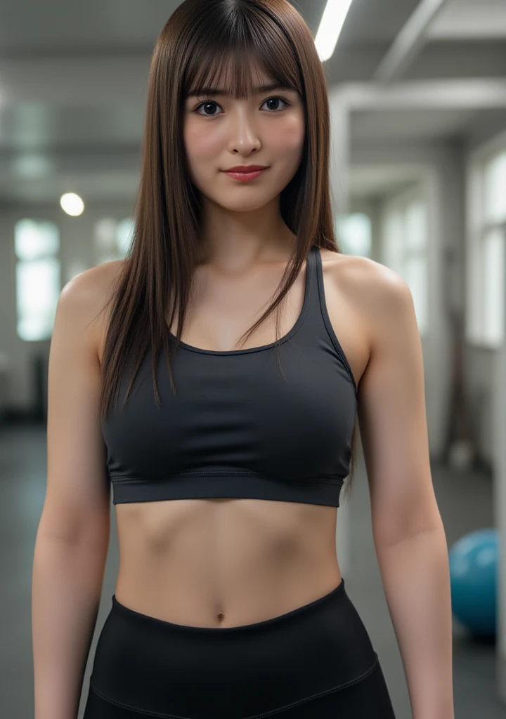 8k, masterpiece, beautiful model girl, 18 years old, (((adorable girl))), skinny, thin waist, ((small waist)), (tone stomach), (), heart shaped face, ((smile showing teeth)), braces on teeth, face cheek dimples, big eyes, makeup on eyes, small nose, petite nose, eyeliner, button nose, adorable angular face, posing for a picture, very excited, thin body, skinny body, small ,  girl, yoga outfit, (((yoga pants))), (((halter top ))), ((sports )), tight pants, long legs, hot petite, playful, big smile, (petite body), ((small )), full body, girls in yoga studio, ((side view)), stretching