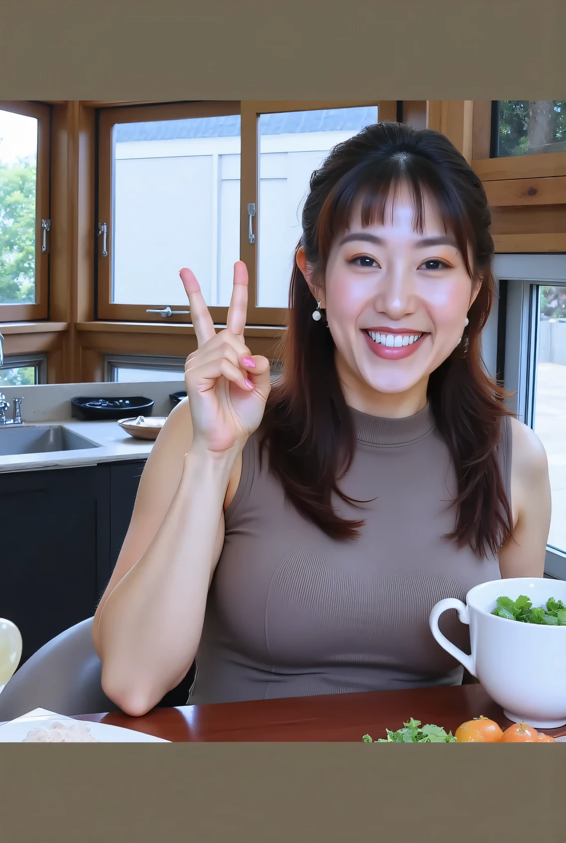 {{Highest Quality:1.8}}}, {masterpiece:1.8}, {:1.8}},,{natural makeup:1.8},{{Extremely elaborate facial eyes:1.8}, {{ Beautiful White Skin:1.8 }}}, {professional lighting)}},{High Precision Selection},{{{{Picture of a face above the chest}}}},{{high school students:16age :smile}} :{{small breasts:Nipples}},{ Shining Beautiful Skin:shouting pale skin:V sign},{red cheek:1.6},,{{{{smile:large double eyelids:mascara: teardrop bags:Long Rush:1.8}}},,{{V sign:0.8}},{{{{I can see through (({{{see through - tight shirt))-Nipples:1.8}}}},{{bob cut::Princess Cut:ponytail:1.8}}