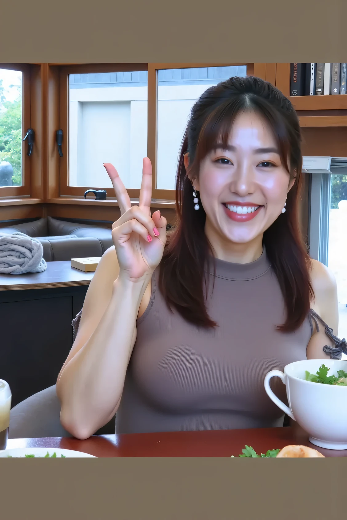 {{Highest Quality:1.8}}}, {masterpiece:1.8}, {:1.8}},,{natural makeup:1.8},{{Extremely elaborate facial eyes:1.8}, {{ Beautiful White Skin:1.8 }}}, {professional lighting)}},{High Precision Selection},{{{{Picture of a face above the chest}}}},{{high school students:16age :smile}} :{{small breasts:Nipples}},{ Shining Beautiful Skin:shouting pale skin:V sign},{red cheek:1.6},,{{{{smile:large double eyelids:mascara: teardrop bags:Long Rush:1.8}}},,{{V sign:0.8}},{{{{I can see through (({{{see through - tight shirt))-Nipples:1.8}}}},{{bob cut::Princess Cut:ponytail:1.8}}