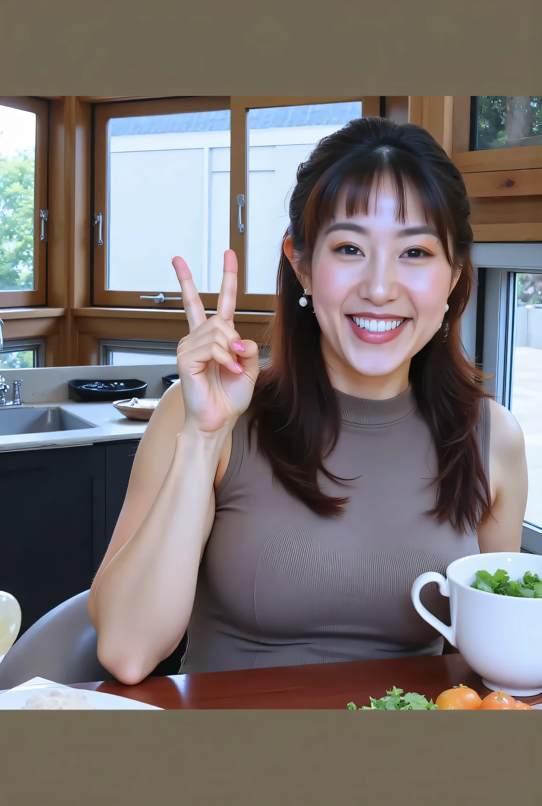 {{Highest Quality:1.8}}}, {masterpiece:1.8}, {:1.8}},,{natural makeup:1.8},{{Extremely elaborate facial eyes:1.8}, {{ Beautiful White Skin:1.8 }}}, {professional lighting)}},{High Precision Selection},{{{{Picture of a face above the chest}}}},{{high school students:16age :smile}} :{{small breasts:Nipples}},{ Shining Beautiful Skin:shouting pale skin:V sign},{red cheek:1.6},,{{{{smile:large double eyelids:mascara: teardrop bags:Long Rush:1.8}}},,{{V sign:0.8}},{{{{I can see through (({{{see through - tight shirt))-Nipples:1.8}}}},{{bob cut::Princess Cut:ponytail:1.8}}