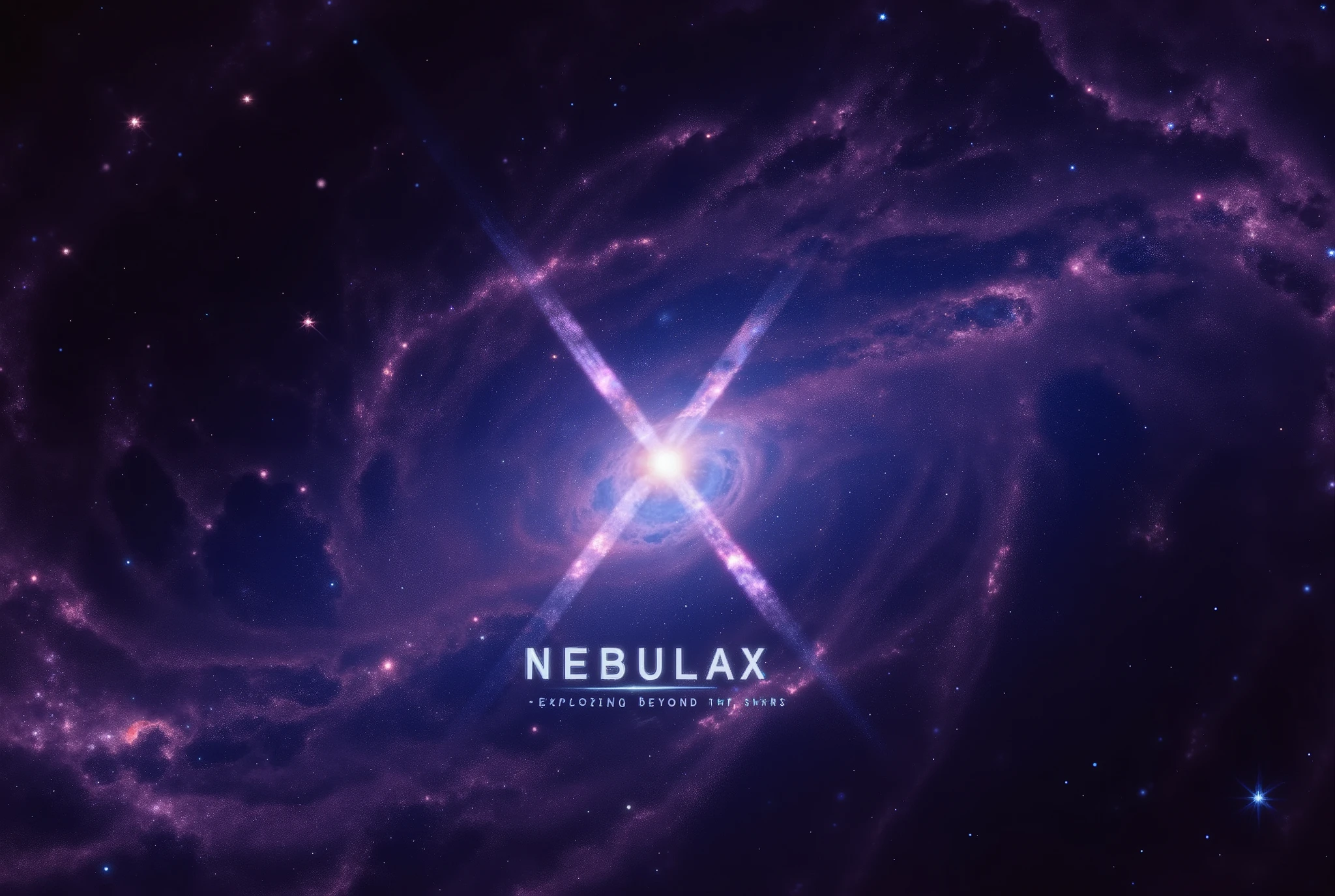 spiral galaxy,nebula,cosmos,CTAI-Space nebula,A wide YouTube channel banner for a professional space and science channel called “NebulaX”. The design shows a deep dark space background with glowing purple and blue nebula clouds, bright stars, and faint light rays. In the center, the glowing 3D “X” symbol of NebulaX is floating, surrounded by orbital lines and soft mist. The word “NEBULAX” is written below in futuristic white Orbitron font. Add a subtle tagline under it: “Exploring Beyond the Stars”. The overall look should be cinematic, clean, and modern with high contrast and depth, suitable for a premium YouTube brand.
Dimensions: 2560×1440 pixels, high resolution, 8K quality.,space view