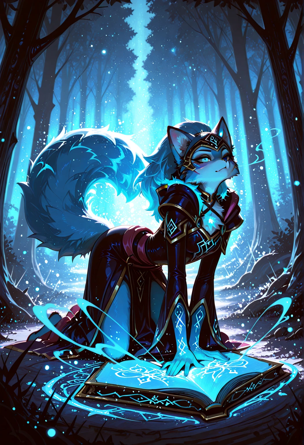 uploaded on e621, ((by Hioshiru, by Fumiko, by Ricegnat)),
solo female ((husky loona \(helluva boss\))) with ((white hair)) and (large fluffy tail) and ((clear red eyes)),
(), (:1.3), ((detailed fluffy fur)),
(half-length portrait, three-quarter view, looking at viewer),
BREAK,
(fetal pose at channel with vine on autumn evening:1.2), (fog, plant, leaf, cloud, backlighting, starry),
(detailed background, depth of field, half body shadow, sunlight, ambient light on the body, starry),
(masterpiece, best quality, ultra realistic, 4k, 2k, (intricate:0.9), (high detail:1.35),
(3d \(artwork\):0.9), blender \(software\), soft focus, ray tracing, (unreal engine:1.25), absurd res)