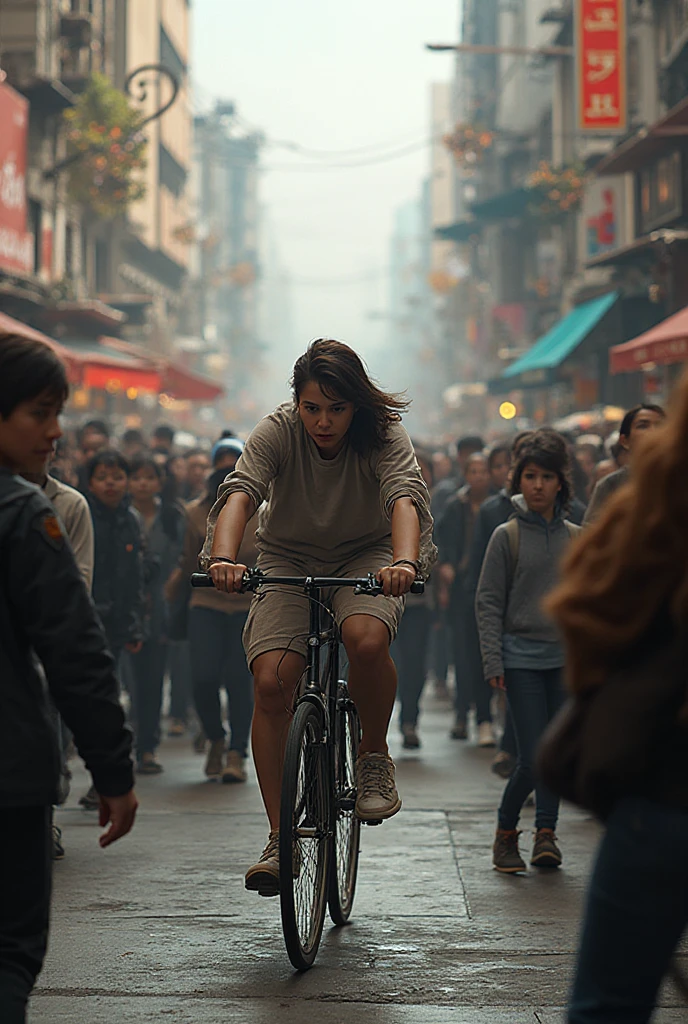 ella girls with dark hair, grotty, crying, hyper-realism, photo-real, old photograph —h 2000 —w 1000, 1. A yellow bird is flying through a turquoise sky --auto --s2