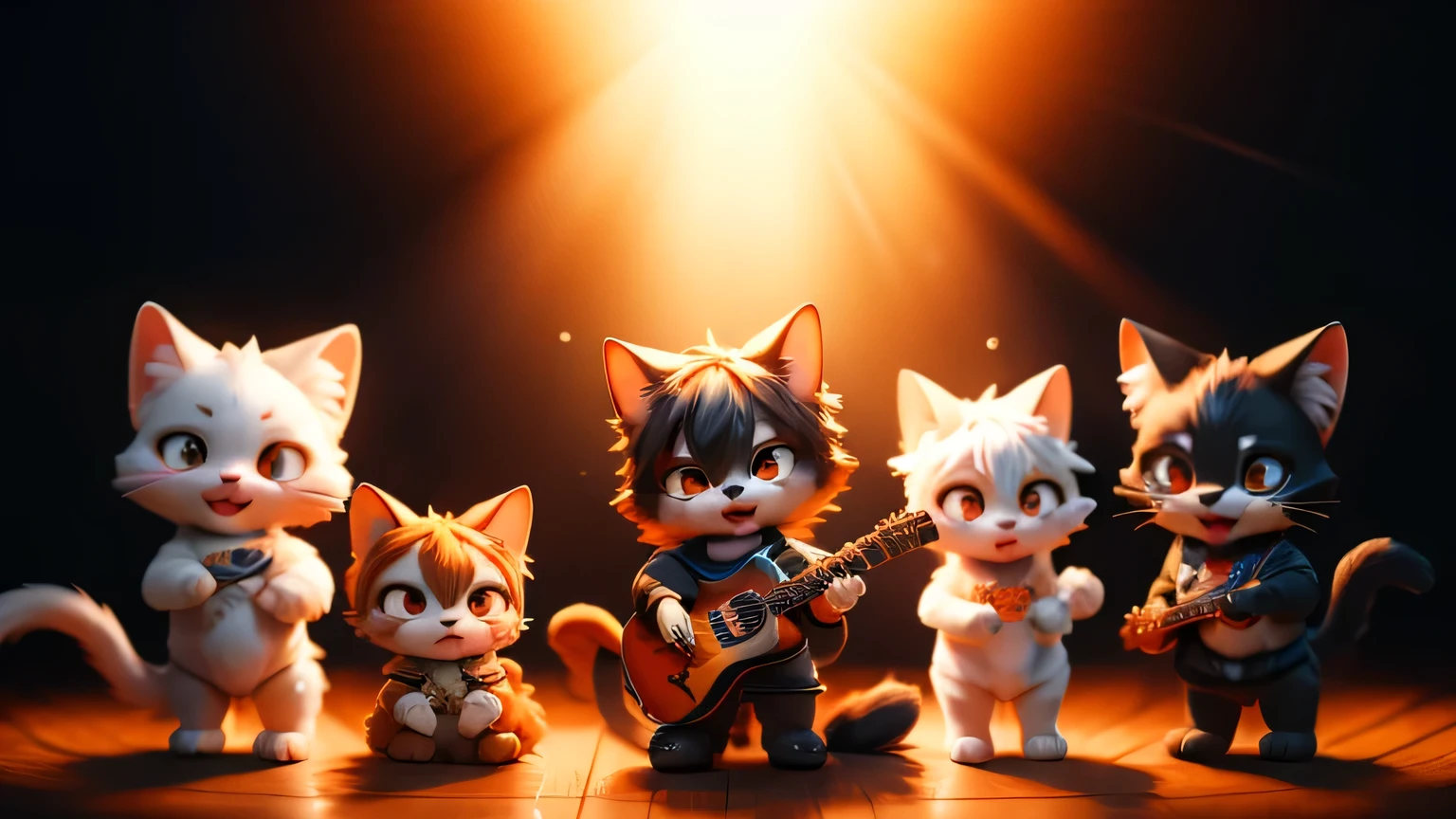 dog and cat band、sing、through glass