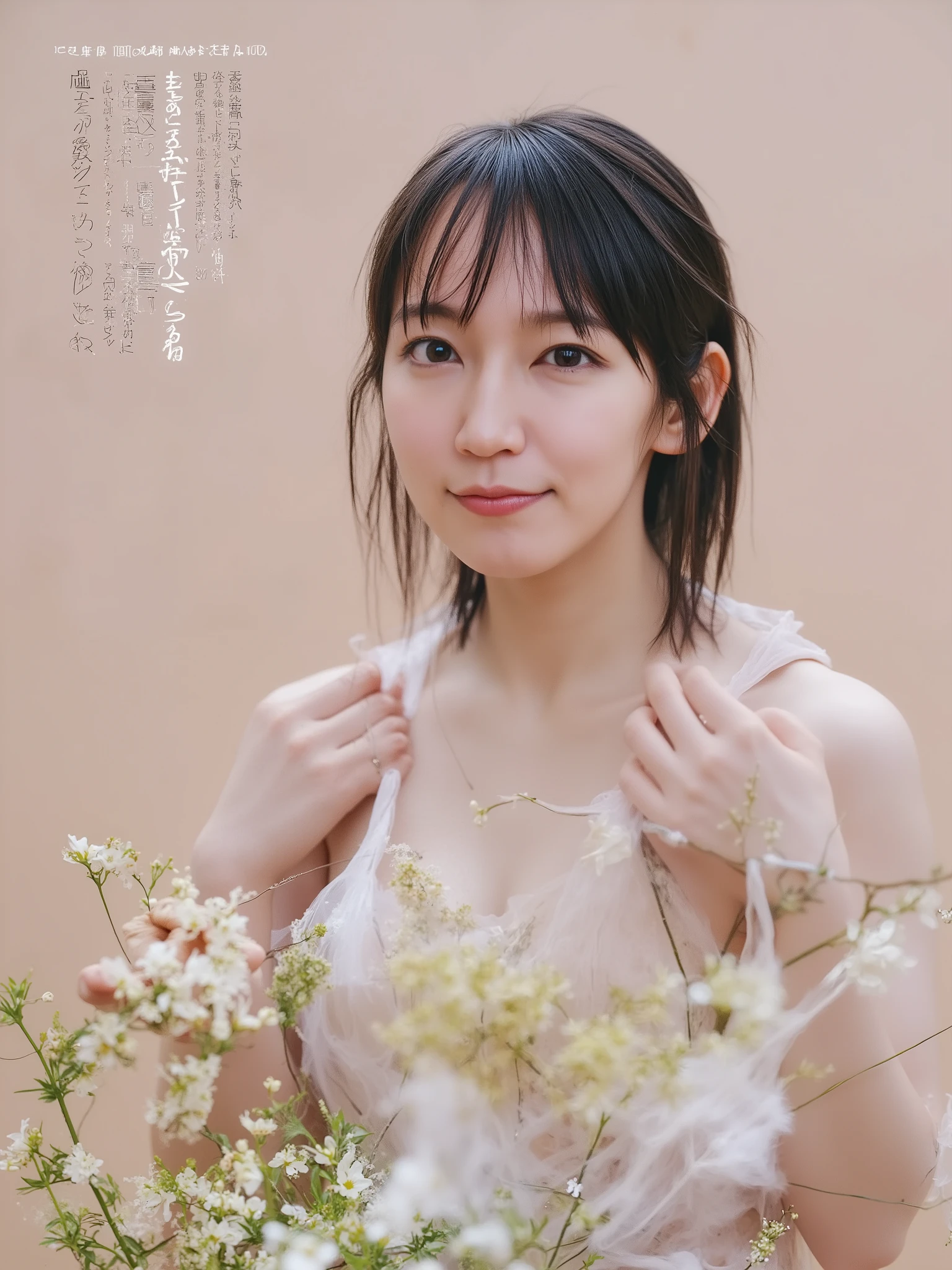 (8k,Highest Quality, masterpiece:1.2),(Upper Body Portrait Shot:1.2),SLIT EROTIC BODYSUIT LINGERIE、gorgeous、small breasts、Wear latex wide garter belts and garters with rivets and zippers to support the chest,photorealistic, fine-grained, high definition,Beautiful Japanese Woman、Riho Yoshioka、 Areolas are sticking out of the