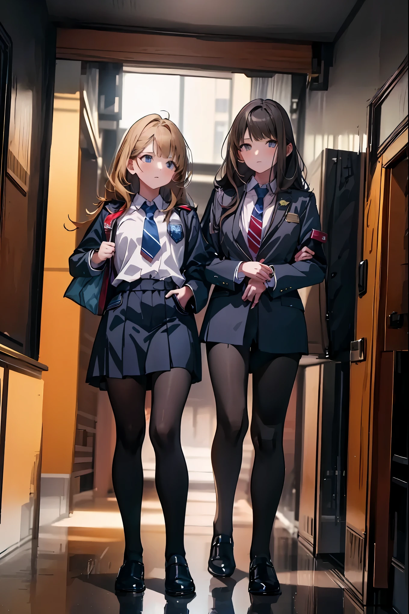 High Pressure Girl，Discipline Ceaman，((from above:1.2)),(((Disciplinary Committee Chairman's Armband)))，cowboy shot，Approximately 150 cm,charismatic presence,Young face，high school， 周囲を高身長男子high school生が取り囲む,Pointing and Instructions,4K High Resolution,HIGH DYNAMIC RANGE,anatomically correct hand，Correctly Corrects Legs Anatomically，shortcuts，disheveled hair，short braided hair，neat，Slender Beauty，Correct Attitude，small tits，beautiful legs，have enchanting gray-blue eyes that shine like stars，Saggy Eyes，brilliant colors,beautiful eyes,A delicate smile,textured skin on a mirror placed on the floor,Best Quality,gentle and beautiful woman,anime style､excellent detailed depiction with ultra-realistic digital illustrations,Deep color ,Dramatic Lighting,Precise Textures，Little Girl with High Pressure Discipline Ceaman, Disciplinary Committee Chairman's Armband, Approximately 150 cm, charismatic presence, pointing to students, 4K Realistic Illustration, Extremely Detailed, professional, Brilliant Colors, Delicate Light and Shadow, Central Person on the Disciplinary Committee, Strictly Instructs Students, force action, Small but Strong Presence, Trying to solve school problems You
