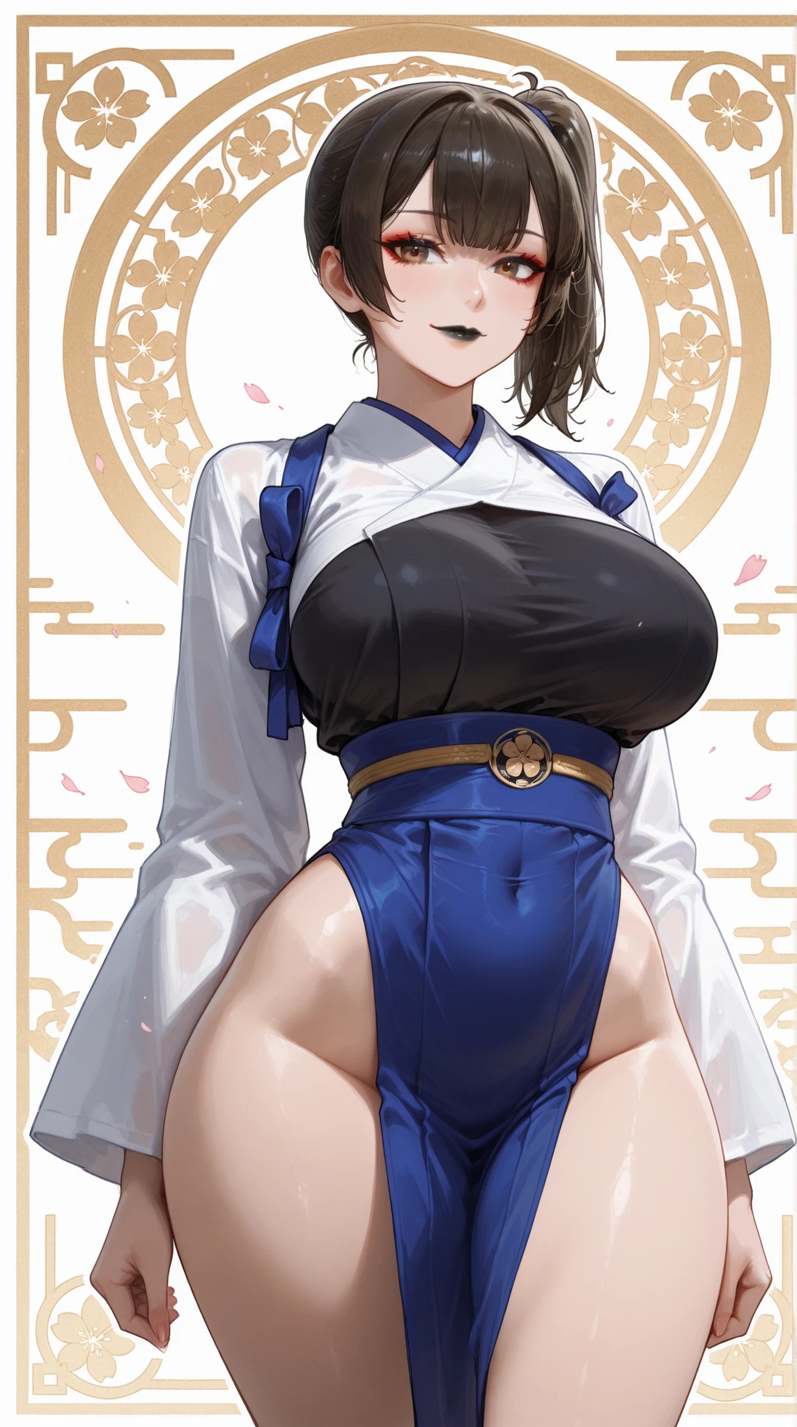 Princess Cut,, 光沢のある、(masterpiece),(highest quality:1.0), (ultra high resolution:1.0), Detail view, 8K, anime, masterpiece, brown eyes、、provocative look　Blushing wavy hair　very 　Fair skin　Very detailed 　Very detailed eyes　beautiful starry sky、grassland、thick eyebrows、I'm looking here、one girl,grasslandの背景、Blue sky、show off 、