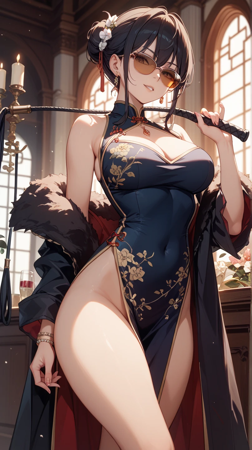 Anchorage ( Moonlit Boat Ride), 1girl, breasts, dress, solo, black dress, hair bun, china dress, double bun, standing on one leg, split, chinese clothes, high heels, cleavage, red eyes, braid, standing, standing split, blonde hair, black footwear, full body, looking at viewer, sleeveless dress, sleeveless, twin braids, cleavage cutout, large breasts, clothing cutout, white background, simple background, leg up, bare shoulders, bangs, legs, closed mouth, bare arms, armpits, thighs
<lora:Anchorage Moonlit Boat Ride_20240202152152:0.8>,<lora:azur lane_20230619144714-000018:0.3>,