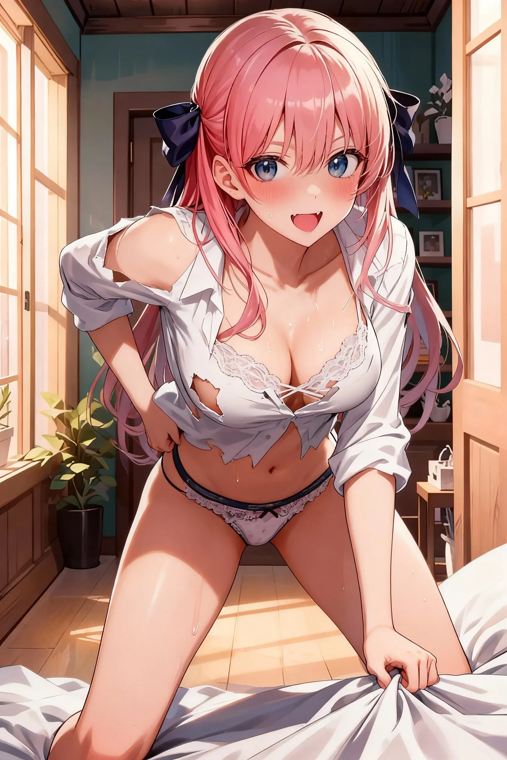 High quality, Ultra detailed, best quality, insanely detailed, beautiful, masterpiece,(medium shot picture of cute girl in underwear,large breast,perfect body,age17), (chemise, petticoat:1.3), (see-through:1.2), (lingerie, lace, frill:1.2), (panties:1.3),couple are , Holding  pose ,ahegao,revenge cowgirl,grab breast,girl on top,ecstasy,embarrassed,((vaginal :1.5)),election,penis into vagina,cum body,cum face,face to camera,angle from side,in her room