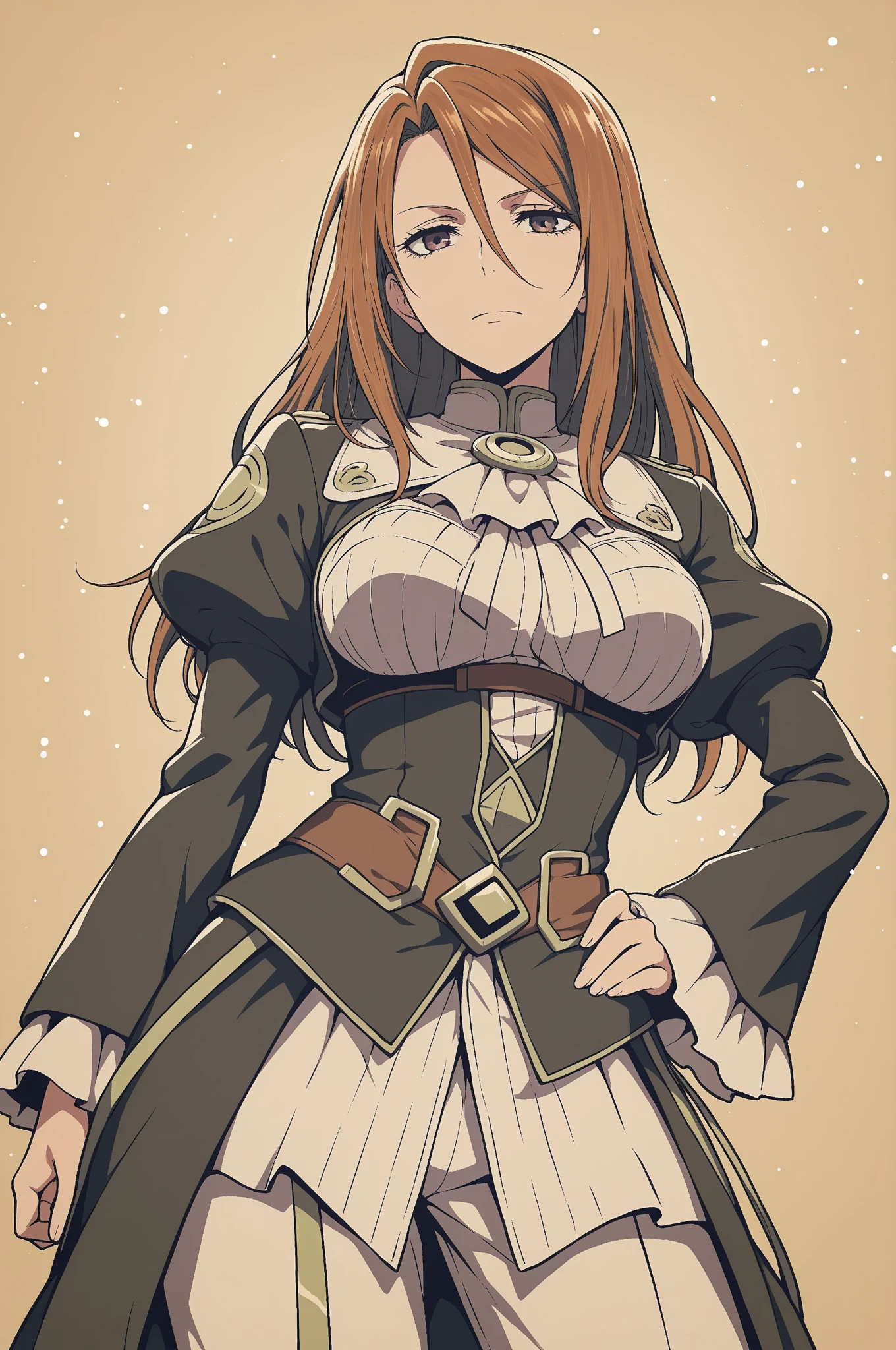 cz2128 delta, (Masterpiece, Best Quality, Highres:1.4), Detailed, Intricate Details, 4K,
 green eyes, eyepatch, maid maid headress, 1girl, armor, camouflage, scarf, gloves,
pov, from side, high quality, solo, 1girl, night sky, beach, arm behind head, hand on hip, (contrapposto), closed mouth, spread armpits, (cowboy shot:1.5), looking at viewer, expressionless, best quality,@
 