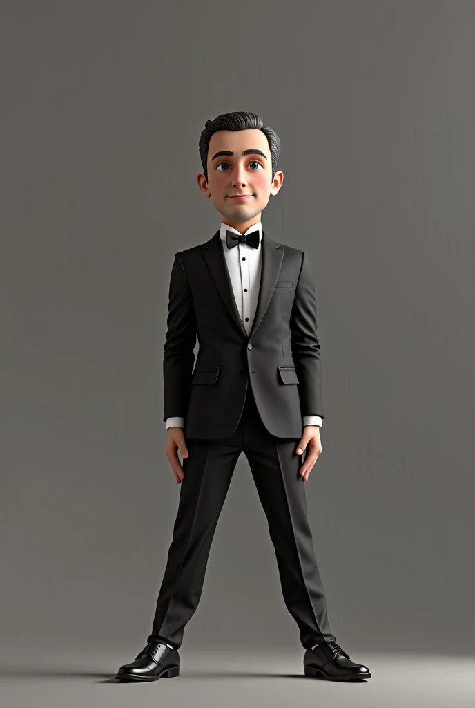 Cartoon character of a man wearing black glasses in black hair suit , um personagem animado, Caractere estilizado, animation style rendering, 3D estilizado, Arnold Maya render, 3 d render stylized, toon render keyshot, Personagem 3D, Personagem 3D, 3d rendering stylized, 3 d character render, personagem de desenho animado, Personagem de close up, Pose de personagem, (Estilo Pixar) (master part:1.2) (Bokeh) (best quality) (pele detalhada) (textura detalhada) (8k) (argila) (Cinematic lighting) (foco nítido，Senta e vaza a parte superior do corpo