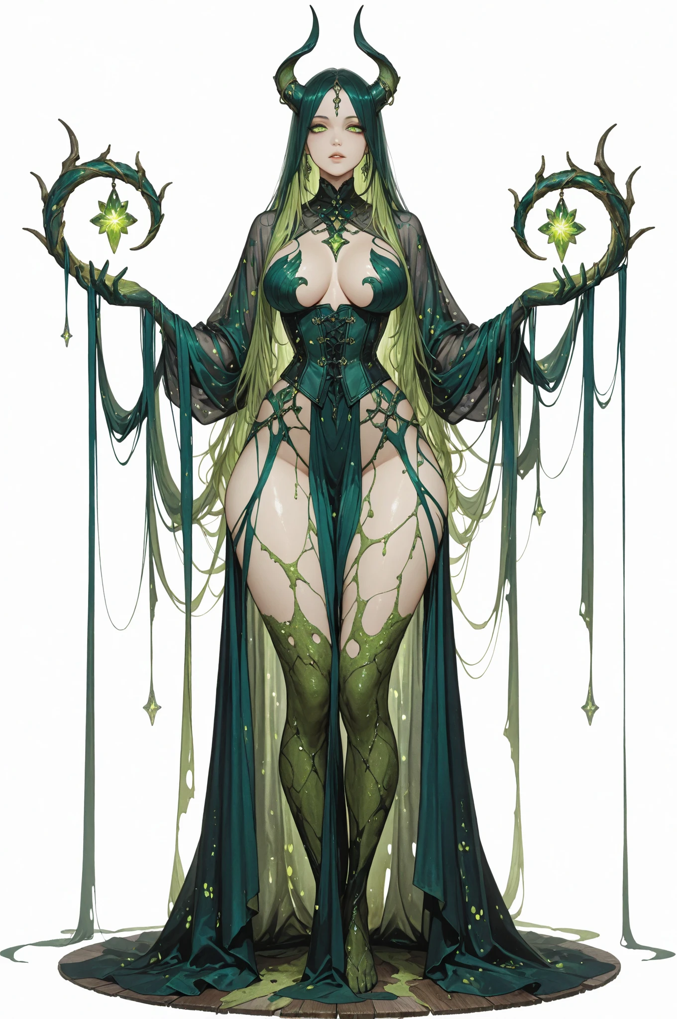 Poison Ivy from DC, ???????????, frontal, full-length, looking at the camera, facing the audience, standing pose, simple background, three-dimensional light, detailed full-body concept, sleek digital concept art, beautiful full-body concept art, art trend, CGsociety full-length,