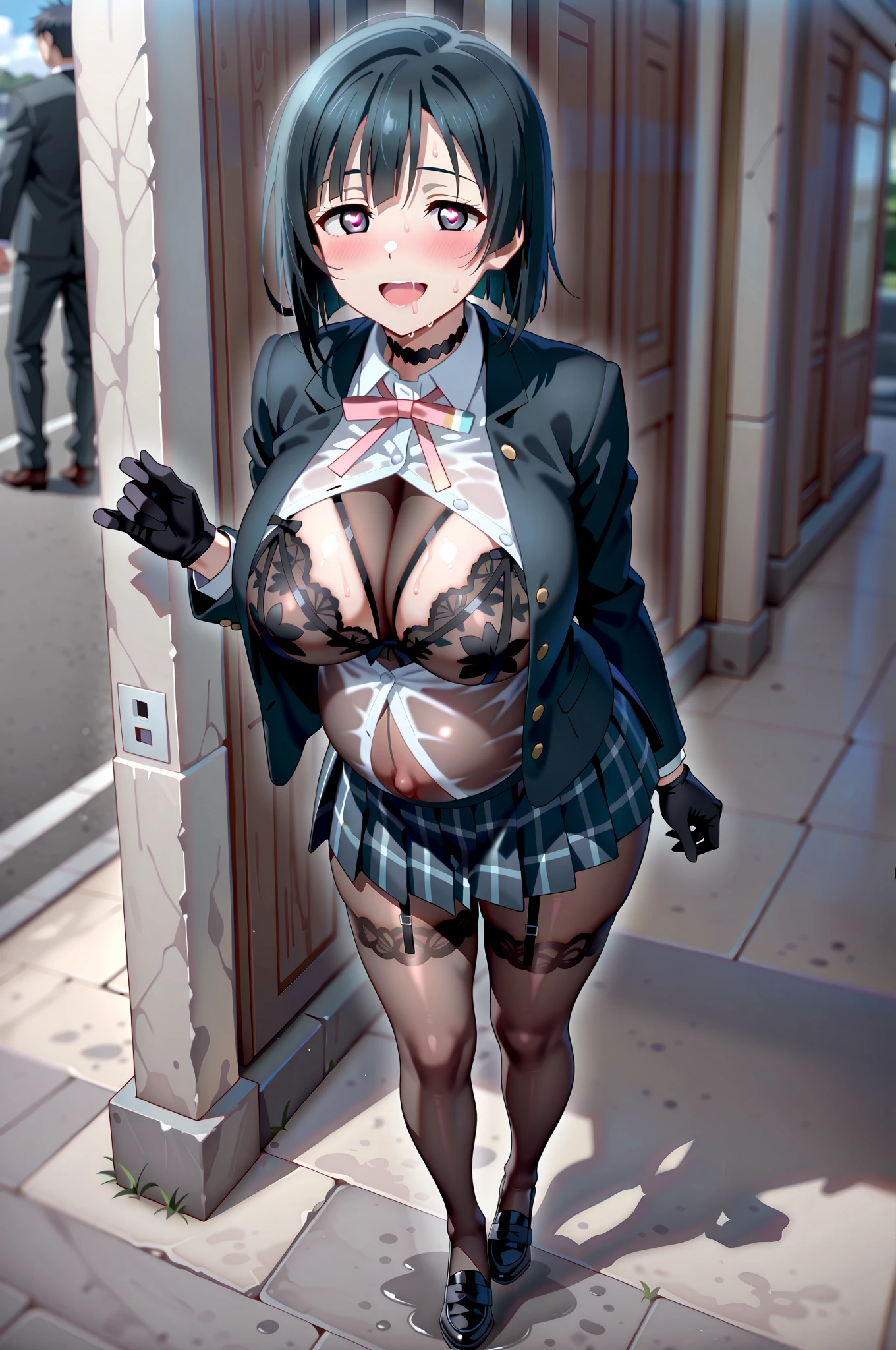 (must be follow these prompts:2.2),masterpiece,best quality,extremely detailed,(in her clothing:2.8),(black trousers on:2),(formal styled business suit:2.2),(とてもでInnocent faceをした小柄でほんの少しむっちりした新入社員がそこに一人いる:1.6),(normal body structures:3),(adorable expression:2.2),(usual face:2.2),(japanese pretty girl:1.7),(disposed of passed  with her clothes to get frousy looks:1.6),(black hair:2.1),(A new employee with an innocent look working inside the office:2.2),(The short new employee, who had been mercilessly  into the depths of her still-innocent , quickly got herself dressed and in good spirits and returned to work.:2.0),(She is short but has a slightly plump body.:1.7),(The  under the suit of the new employee are about to burst from the intense desire.:2.5),(The corner of a young girl's body々An innocent new employee whose body is toyed with by the  urges that wriggle all over her body.:2.1),(The black pants that tightly hug the new employee's thighs are damp with  secretions.:2.5),(in her viscously clothing:2.2),(The new employee's  and  covered by her clothes are bulging in response to her strong desires.:2.8),(The new employee's  body beneath her clothes is swelling slightly with her  reaction.:2.3),(A short new employee in a business suit working in modern Tokyo:2.2),(The new employee works very diligently.:2.5),(A very pale amber-colored  is  onto the new employee's pretty face, leaving a very pale smear scattered all over it.:1.8),(The new employee has short, thick legs.:1.6),(The new employee's black business suit jacket and trousers had old  stains on them.:1.9),(first time々New Employees:2.2),(she looks like japanese idol:2.3),(The black pants are made of a durable fabric that will never tear.:3),(displayed one woman on single picture:3),(she looks like a lolita:2.0),(All of this happened to the new employee himself, not anyone else.:2.1),(A , voluptuous new employee has   all over her black business suit jacket and white blouse.:1.8),(old  adhered her intervaginal side wall behind black trousers:1.9),(her jizzy  is unwashed:2.1),(Slimy  was leaking from the  area of his black trousers.:1.9),(formal business jacket:2.2),(pretty rookie with tough business suit:2.2),(detailed drawing  through black trousers:2.0),(jizzy  behind her :1.7),(lady's business jacket and black trousers must be on:2.1),(her mons  is smoothly buldged for accumulated  behind black trousers:1.8),(in her clothing:2.5),(in her black business jacket clothing:2.1),(black trousers are guarded her buldged pubic mound:1.9),(Make sure to depict the face:5.3),(Calm expression:4.3),(He continued to  a lot into her .:1.9),(Innocent face:3),(The new employee has  hidden under her black suit and blouse:2.3),(The story focuses on just that one new employee.:3.3),(The only characters that appear are the new recruits.:4.2),(Wearing -covered loafers:2.1),(Portrait:7)