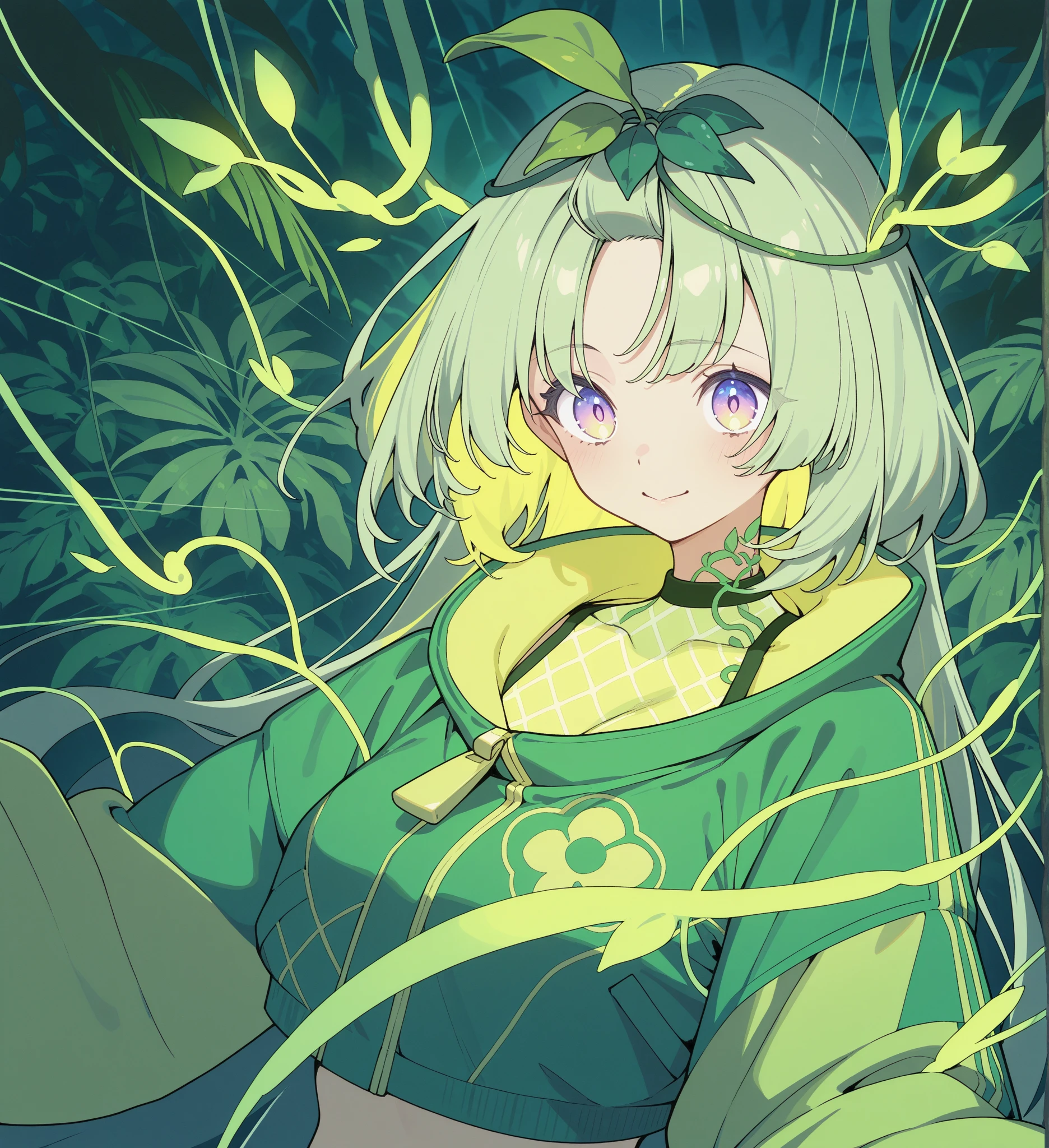 plant　Tentacles　monster　flower　Alraune　Green Hair