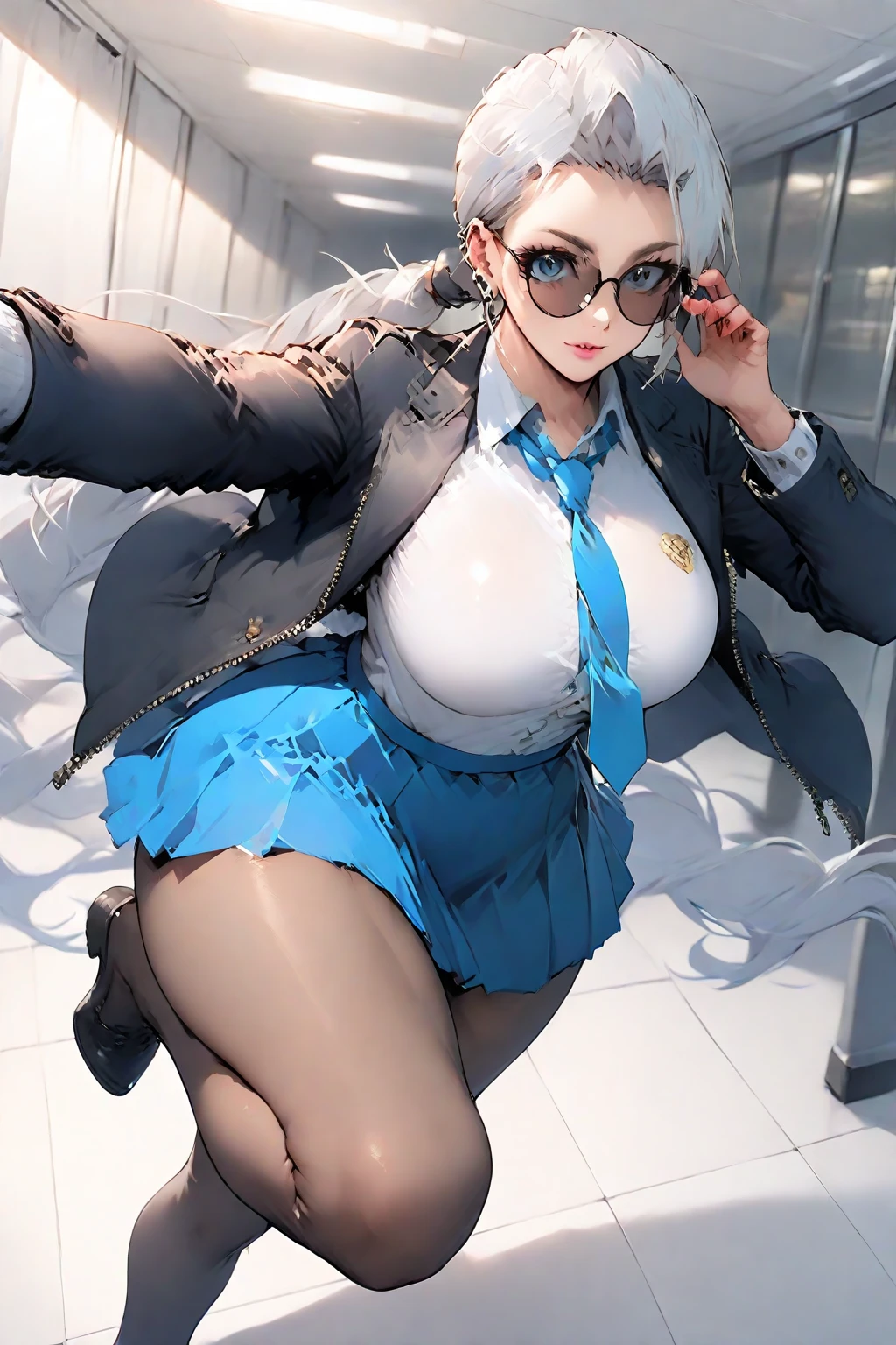 Squat and open your legs、Embarrassed face、Ecstatic look、blusher、Police Uniform、FGO's Miyamoto Musashi