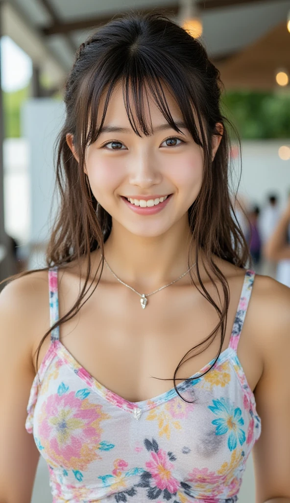  The best quality at its best, masterpiece, Ultra-high resolution, (Photorealistic:1.2), RAW Photos, One girl, 64k, White leopard print ??????, Smile, Japanese Model, Big eyes, Blue Background,Very ?????????????, Growing up in a poor family, Rebellious Spirit, Reluctant personality, Former Yankee, Beautiful face, Standing, Standing全身写真, 30 years old