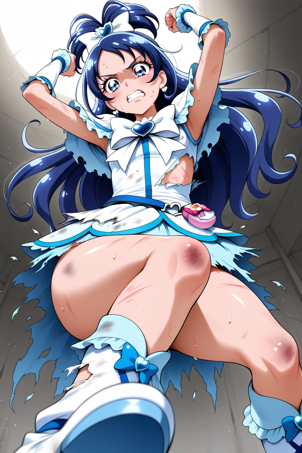 Full color high quality　A Japanese policewoman with  is massaged, stripped , and restrained, completely naked.　Big  of a woman with  milk　Embarrassed expression　Huge super busty girl　Erect nipples　Pink  nipples　Pussy　Photorealistic highest quality　　tears　　Erect nipples　pubic hair　Tortured and entangled by tentacles　Sailor Venus　Sailor Moon　Saliva　Sailor Mars