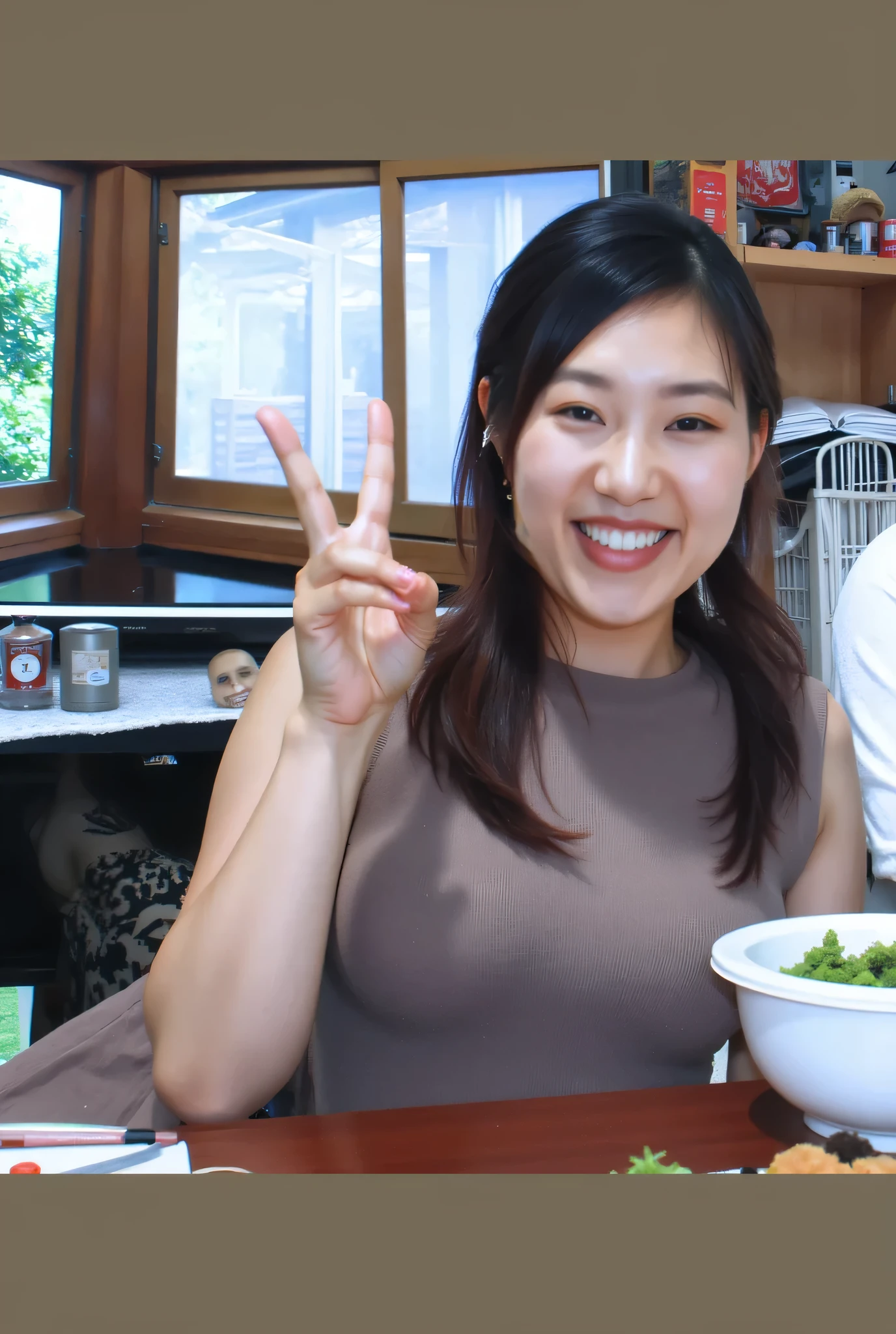 {{Highest Quality:1.8}}}, {masterpiece:1.8}, {:1.8}},,{natural makeup:1.8},{{Extremely elaborate facial eyes:1.8}, {{ Beautiful White Skin:1.8 }}}, {Professional Lighting)}},{High Precision Selection},{{{{Picture of a face above the chest}}}},{{high school students:16age :smile :small breasts:Nipples}},{ and :V sign},{red cheek:1.6},,{{{{smile:large double eyelids:mascara: teardrop bags:Long Rush:1.8}}},,{{}},{{{{Nipplesが透けて見えます ((can be seen through with five fingers - tight shirt))-Nipples:1.8}}}},{{bob cut::princess cut:ponytail:1.8}}