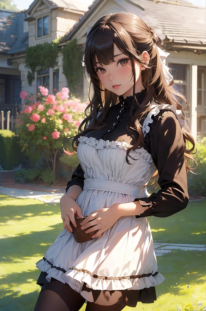 Very cute and beautiful girl,(very detailed beautiful face and eyes:1.2),
Smile,Black hair,stylish pose,Beautiful legs,Cowboy Shot,
Blue plaid lolita dress with detailed ruffles,
Flower Garden,Stone path,Distant trees々,
(Best Quality,masutepiece:1.2),Intricate details,Extremely detailed,hight resolution,1 girl,Solo,Cinematic lighting,(Realistic),