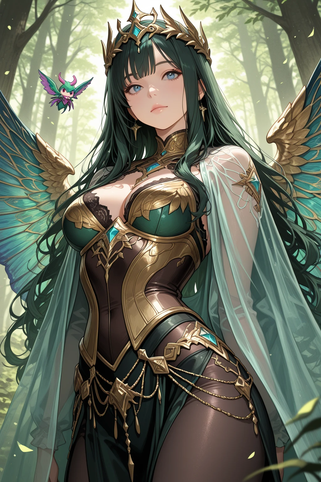 best quality}, {very aesthetic}, {ultra-detailed}, {best illustration}, ,masterpiece,((((Extremely detailed and intricately decorated armour:1.35)))),Red Cowboy Shot,Smooth udder、Big 、(Golden Ratio,Tabletop, Highest quality, Highest quality, Official Art, beautifully、beautiful:1.2), Very detailed, colorful,Best details,An illustration, Great scene, (Adult,19 years old,One Girl, alone, Final Fantasy 12,Asheria:1.5, Asheria:1.5, Asheria:1.5, Curly Hair:1.5, Long Hair,Silver Hair:1.2,Asheria Costume:1.5, Asheria Costume:1.5, , Knee socks, Thighs Thighs Thighs Thighs, gem, Blue Belt,Belt number 1),Course of action, A look of contempt ,full body1.5, squatting, , (((hands tied behind the back:1.5))), (((hands tied behind the back:1.5))), ((butterfly micro panties:1.4)),