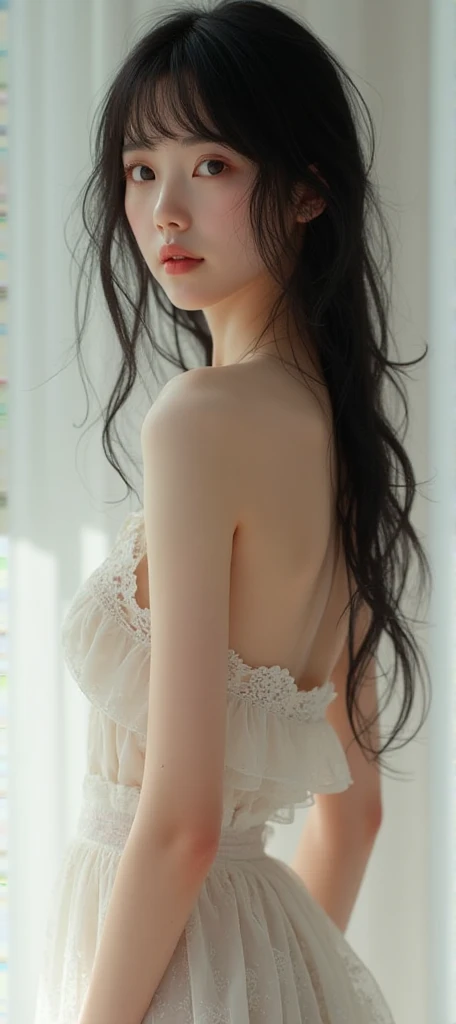 (masterpiece, Highest quality:1.2), One girl, alone,bony body、15 years old、From the side