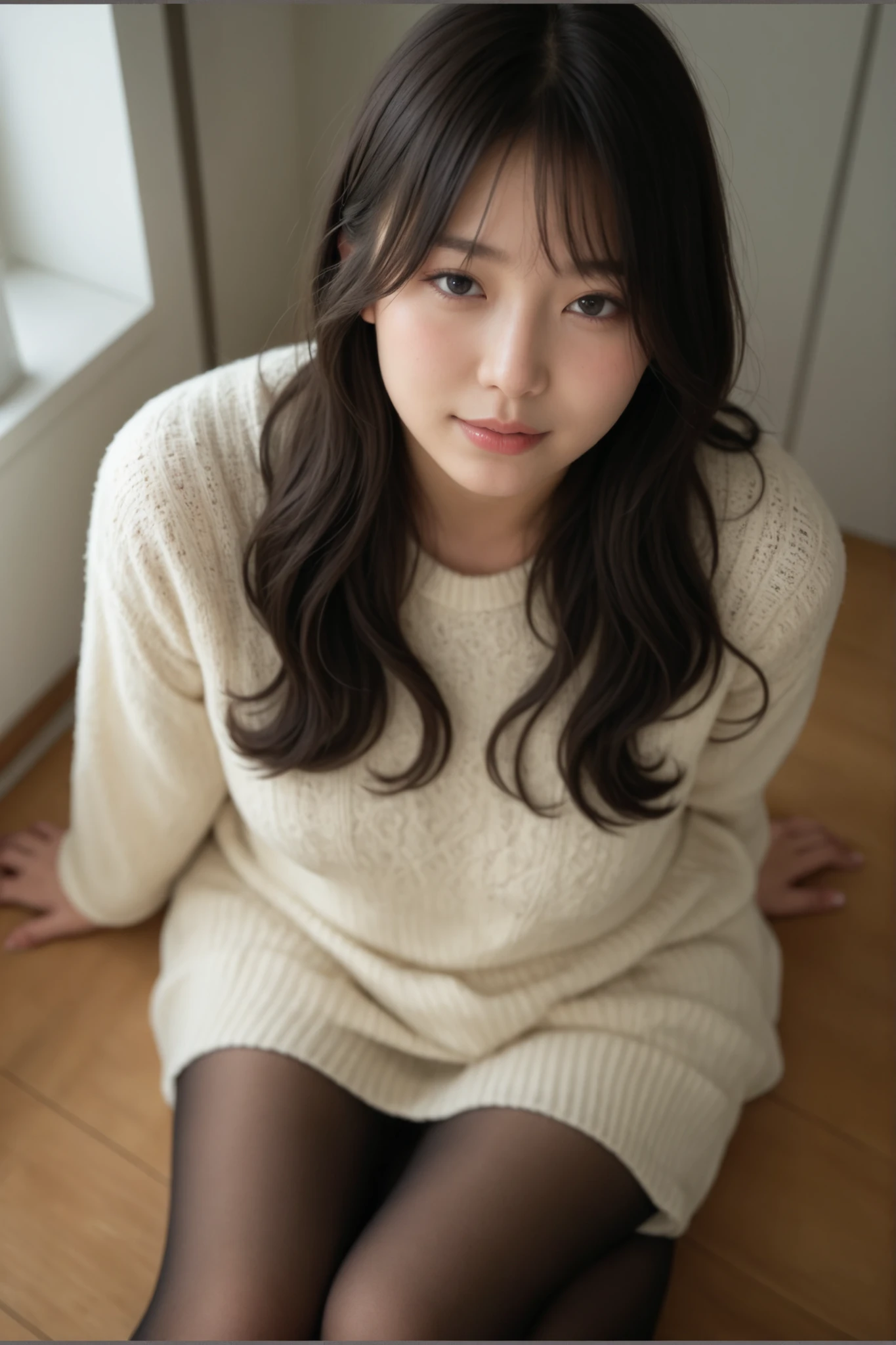 there is a woman sitting on a bed with a cake, 30 years old woman, 3 0 years old woman, she is about 2 5 years old, lovely woman, an asian woman, south east asian with long, she is about 30 years old, 2 7 years old, she is about 3 0 years old, she is about 20 years old