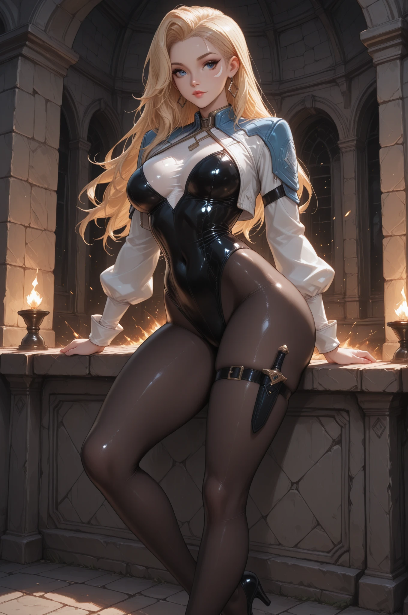 Dynamic poses,(Earring:1.5), (sitting on the throne:1.5), raw color, 8k, illustrator, masterpiece, high quality, 8k, high resolution, high detailed, midriff, high quality, （very detailed cg unity 8k wallpaper），best qualtiy, ultra - detailed，masterpiece，）, (angry expression:1), (long glove:1.5), (big ??????), depth of field,detail face, (night sky:1.1), (full body shot), looking at viewer, (????:1.1), (????), navel,(body goals), highheels, (choker), (from front:1.4), (pantyhose:1), jean, blonde