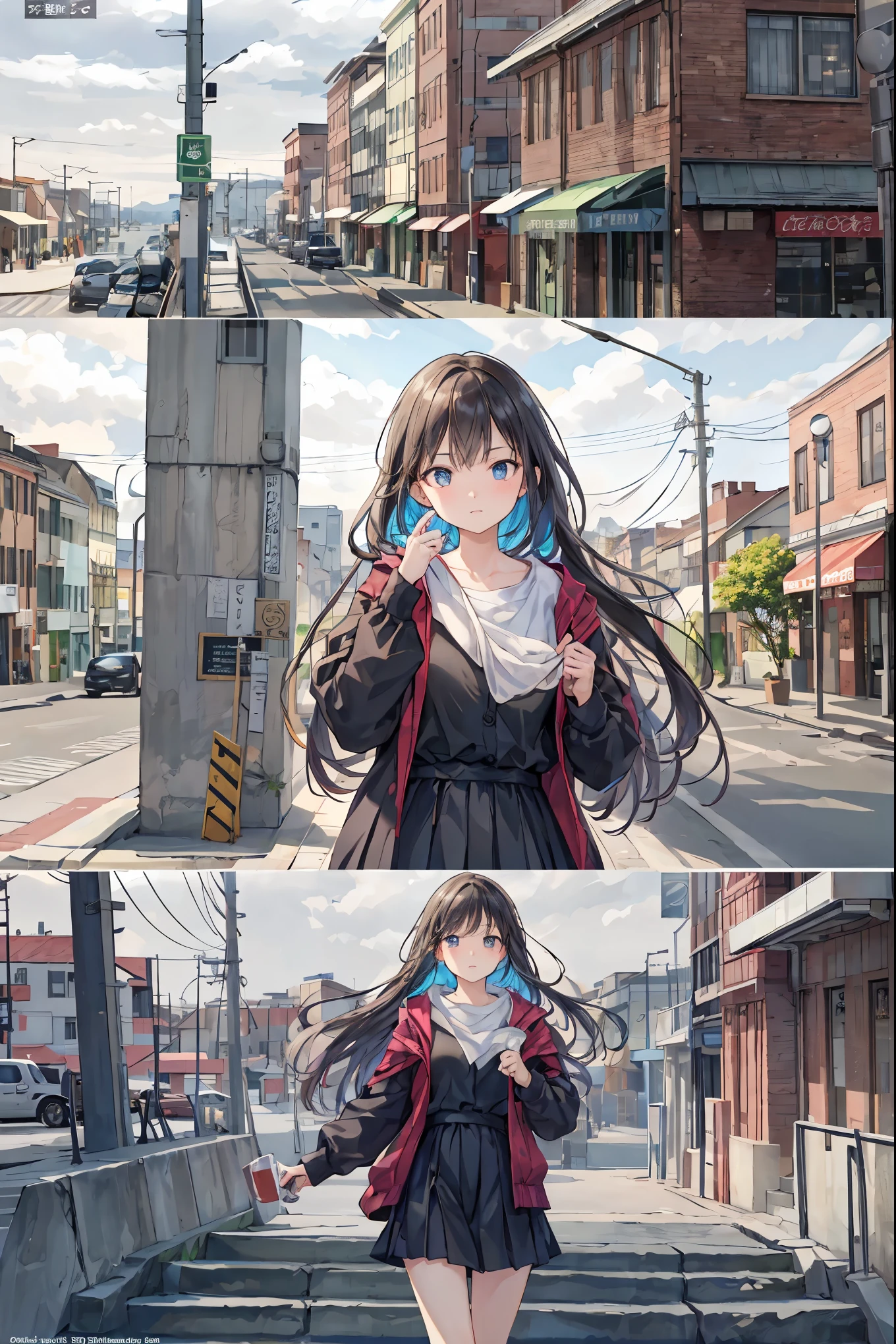  Time traveler, PORTRAIT, modern, Realistic, colorful, Fine, High Definition, 4K, Clear Light, evening, cityscape, three-dimensional effect, shadow, Detailed, Character, Characteristic Details of Her Face, Position, expression, action, 5+ episode, High Quality, photographicな効果, high definition, Detailed Expression,  Ambient Background , Textured Effects, Atmosphere Production, Lighting Processing, portrait, realistic, Oil Enamel, detail description, 4K, 8K, high definition, Masterpiece, Super Detailed, photographic, Physically Based Rendering, Professional, vivid colors, Bokeh