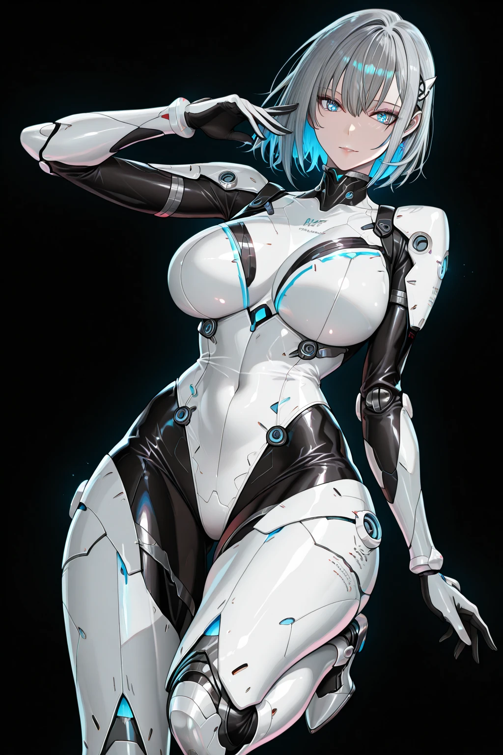 　　 girl  、 high quality, Super detailed,  crazy details , 4K quality  、( cinematic digital artwork: 1.3),  high quality,  Mastepice,  top quality, Super detail , Illustration, [4K digital art ]、　Of huge breasts、((( sexaroid:1.8)),(( she has an attractive and seductive sexual appearance)),  Hold the machine's exoskeleton 、Beautiful and seductive appearance 、 expressionless  、The background shows a love hotel bedroom、Wearing a plug suit、A sexual girl who fulfills a man's wishes 、