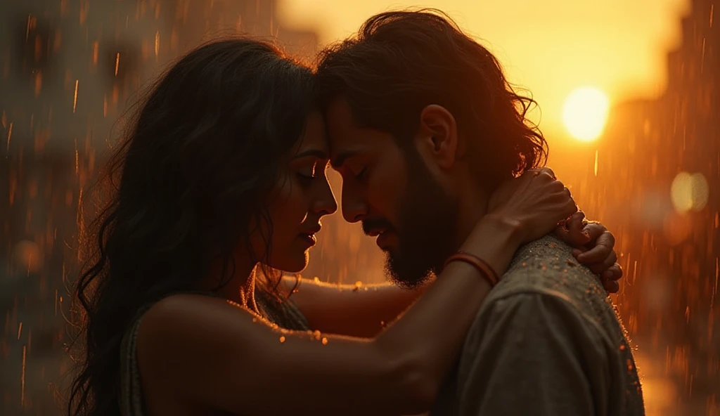 Super-homem, in his classic rescue pose, is holding a woman in his arms as he flies away from a burning building. The woman is visibly relieved and confident, with hair in the wind and expression of gratitude. The background is dark and looming, descobrindo uma tempestade prestes a acontecer. Dramatic lighting highlights Superman'Muscles, the details of the scene and the smoke that envelops the burning building. Duas mulheres bronzeadas de cabelo loiro escuro ((Beijar)) em banho de espuma, Seduzir, Rosto desejado, olhar, Red Check Bone, (master part), melhor qualidade, olhos expressivos, pele molhada, rosto perfeito, fotografia, ((Realistic)), ((riacho)), ((luz de fundo)), ((dark atmosphereAdd nuances of color indicating a sky about to collapse and turn to rain, creating a tense and cinematic environment.