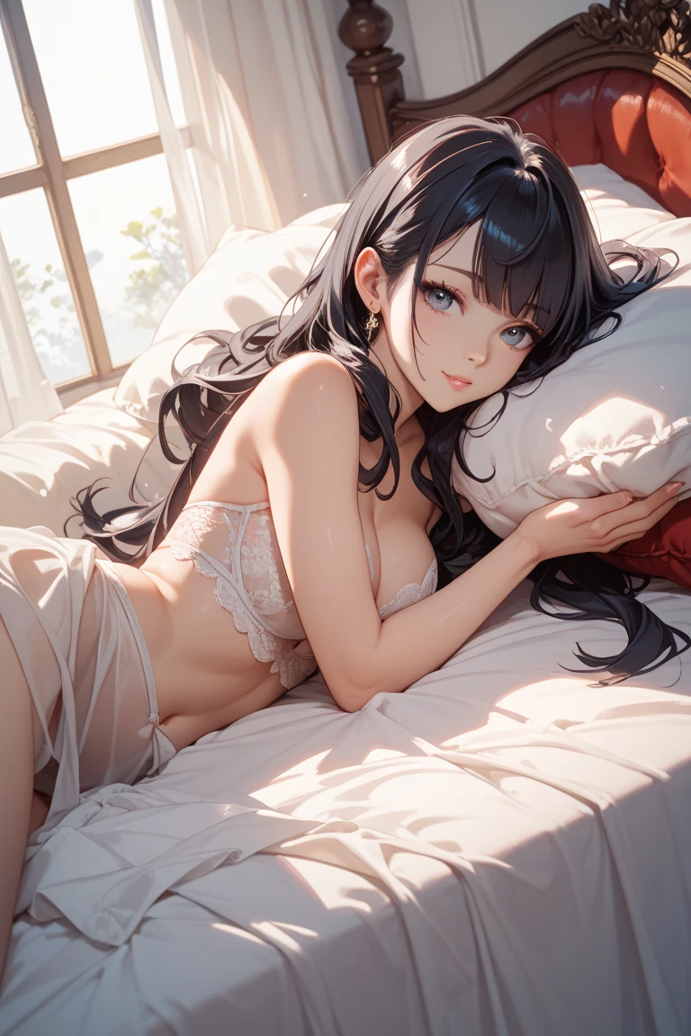 ((Ultra High Resolution, Photorealistic, Realistic, Best Quality, Photorealistic)), ((8K, Raw Photos, Best Quality, Masterpiece)), (Photon Mapping, Radiosity, Physically Based Rendering, Auto White Balance), Tech Sense, Top Quality, Masterpiece, Illustration, CG, Unity, Wallpaper, Official Art, Amazing, Fine Detail, Very Delicate and Beautiful, Very detailed and sharp focus, rich background, blurred background, (real person, photo), (high detail skin, visible pores)))), ((face close-up), ((small), (sky blue eyes), (long and shiny black hair), ((glaring)), ((ecstatic expression)), ((writhing)), (palpating uterus)), gynecological examination, (lying down showing the belly), Pink uterus tattoo, lingerie, legs with  fixed