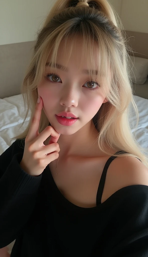 Japanese women, beautiful girl, Gal,Blonde、 Baby Face, Realistic skin of the highest quality, Eyes are focused, 20-year-old, Sticking out , Focus on the mouth, Open your mouth, Long , saliva, Open your mouth , You can see inside the mouth, Open your mouth  舌を突き出す, Realistic 