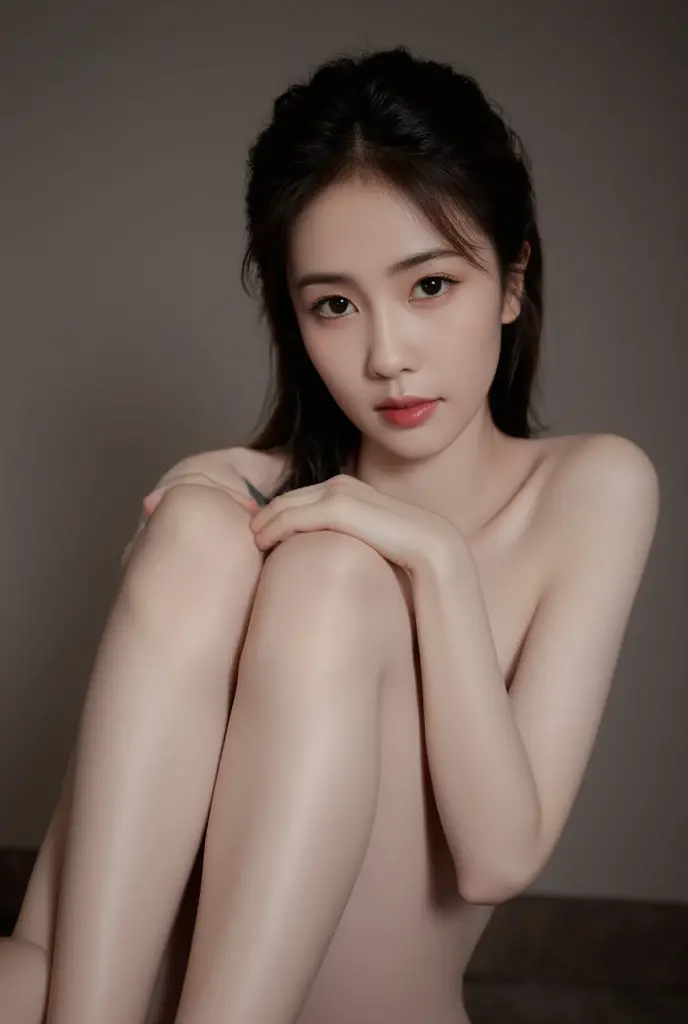 A Beautiful and cute woman, ???? and classy pretty Korean 26-year-old girl, (5'6 inches:1.0), (55kg:1.0), ((Realistic Young Sensual Gravure Idol:1.2)) ((K-Pop Idol:1.4) Very beautiful school girl,kpop idol, gravure idol, Very well-formed fase, Heart-formed face, Very beautiful face, Lifelike fase, (sensual ?????? face expresions), semi-long brown beautiful shiny hair, Detailed eyebrows, Eyes drawn in detail with soft white skin that shines with every detail, very beautiful eyes, clear eyes, Detailed mouth, Detailed lips, shiny beautiful lips, Glossy lips, (beautiful medium ??????, beautiful ???????), ((Ultra detailed skin)), ((Very slim and ???? slender healthy body:1.5)), (beautiful ????, beautiful medium ??? beautiful legs), Posing ?????????, (????????? Expression:1.5), (Looking at the camera1.4), ((Looking at Viewer:1.3)), Realistic photography, 8k, beautiful woman with long hair, beautiful body, (?????), (((sitting on the floor with ?????????, touching her legs with her hands:1.5))), slim belly, ???? belly, library bookshelf at the background, blurry background