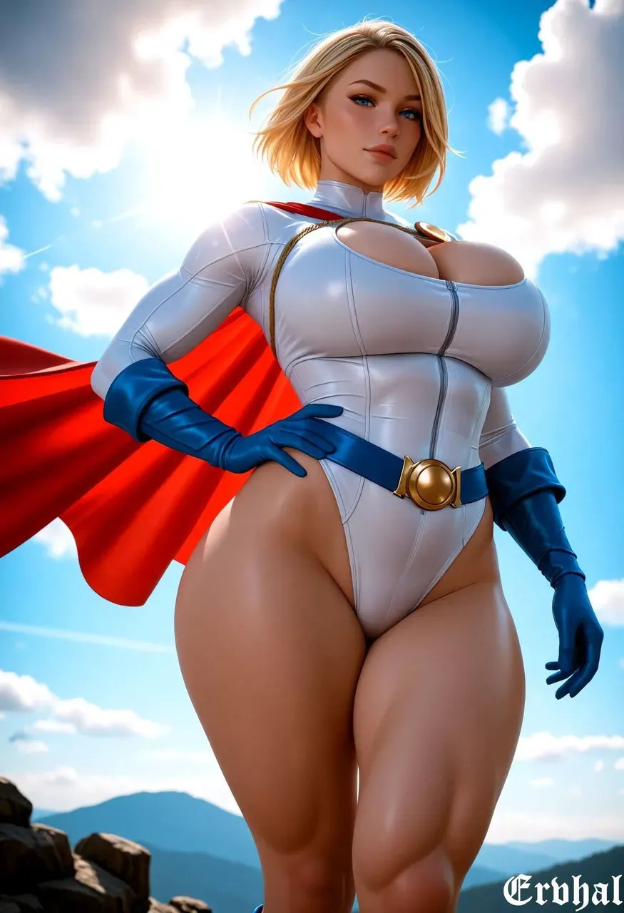 cartoon_dc_powergirl_ownwaifu, Power_girl standing on a deserted rocky beach, smiling, fun, playful, ((glamour)), ((highly detailed)), (((Masterpiece))), (photography), ((realistic))