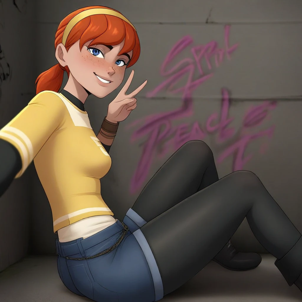 ((A girl dancing、Orange hoodie、Purple Panties、Red Hair)), scribble, nightmare, Doll-like face, Manga style, rough sketch, , (masterpiece), (High resolution), (Very delicate), (clear), Comic style illustration,(Horror elements), Japanese painting illustration, whole body,(snap shot),crazy illustration, antique, Dark atmosphere, Flat Illustration, Creepy Appearance, Characteristic hairstyle, creative accessories, Unique atmosphere、Cute Smile
