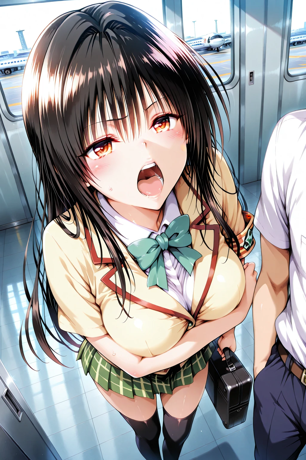 (masterpiece, highest quality), Browsing Caution,
One Girl, (3 people, Heterosexual:1.3), ??????? intercourse, ???????, Straddle,wariza,(string:1.3), (From below:1.2),Show your hand, throw, Top Girl,
(???????????, ??????????????????:1.3),(how, , ???????:1.3), (pojecile how),excessive how,
(?????????, Burp once:1.5),(Double ???????:1.3)

break girl, 15, (change:1.4),(Ideal body type), Black Hair, (Medium Long Hair:1.2), Bobcut, (Hair between the eyes:0.5), (Straight hair:1.3), Grey Eyes, Highly detailed eyes, (Small ???????:1.2), (We say:1.3), blush, Heavy breathing, Sweat,vapor, smile

break (school uniform), (White collared shirt, Plain Shirt, Short sleeve, tuck your shirt in:1), (Plain red neck ribbon, Thin neck ribbon:1.1), (????????????:1.2),???????
break (Black and gray plaid skirt:1), (Pleated skirt, mini skirt:1.2), (White socks:1.2),

break bedroom, sealed,
break (The man is ?????:1.2)