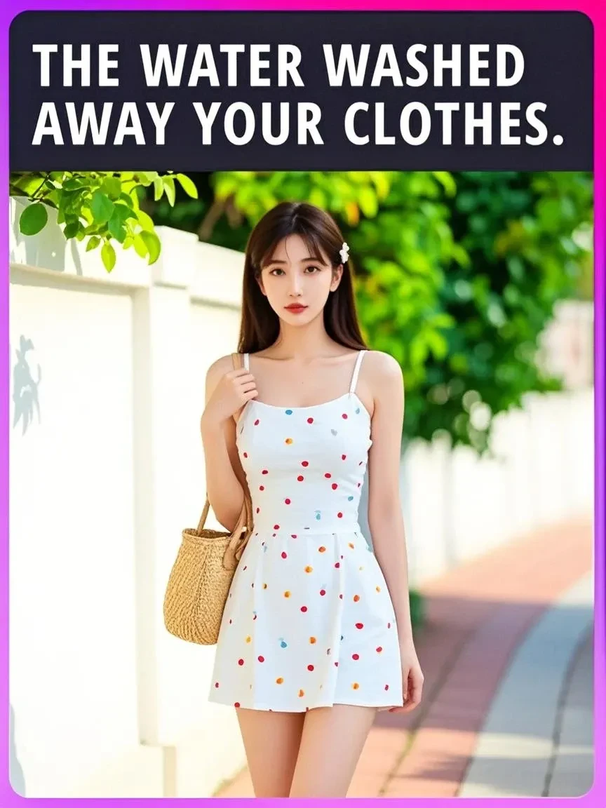 The water washed away your clothes.