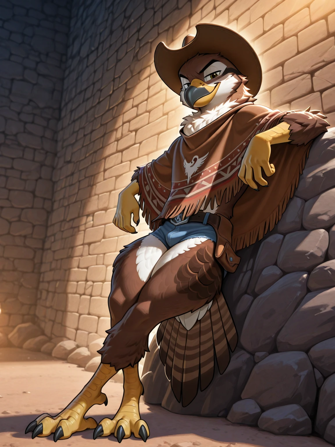 By bebebebebe, by lostgoose, by goonie-san, solo, standing, (((Erosion Bird,  Bird))),Female,,big ,falco lombardi