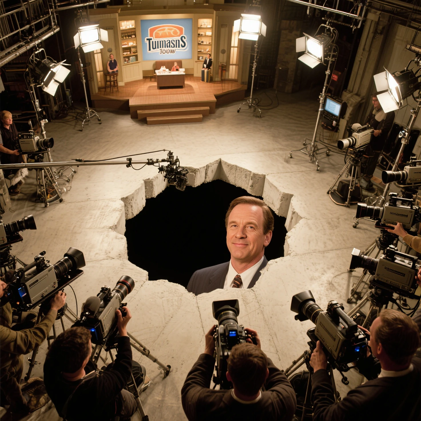 Beautiful 20 year old  woman with enormous breasts, long wavy blonde hair, big beautiful blue eyes, great ass, long legs, hourglass figure. She is on her hands and knees. A man is behind her with his enormous   her . A man standing in front of her with his enormous  in her mouth. There are additional guys standing around her with enormous   on her with ( all over her body:1.9) and more shooting out of the . Ultra realistic, 16k vibrant colors