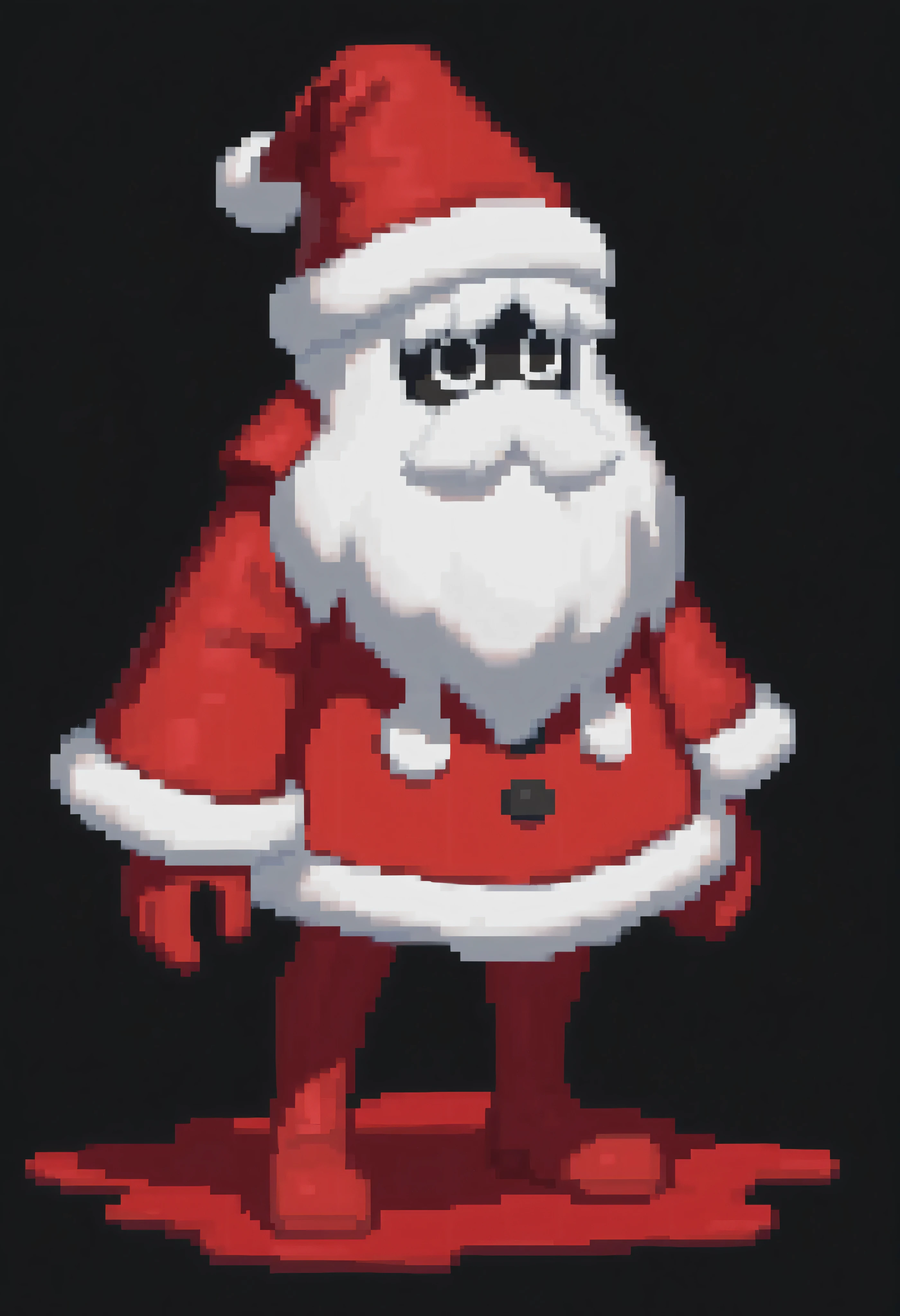 sheet red santa with a big white beard ghost,solo,ghost costumel, #000000 black background,
