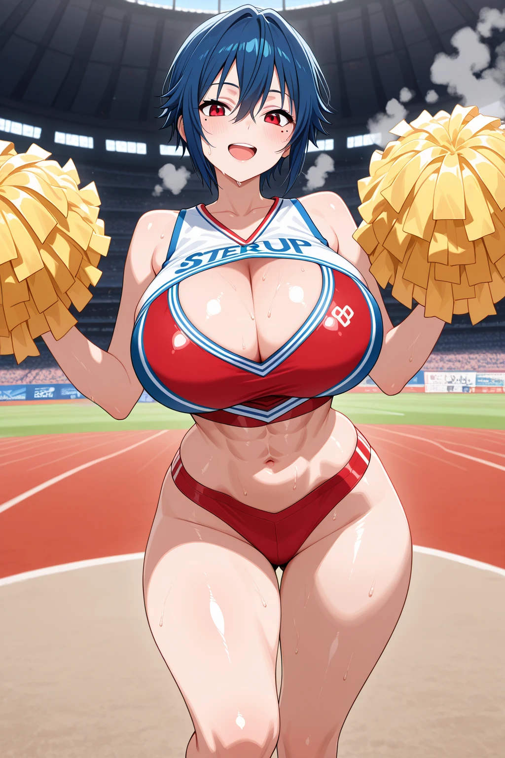 Score_9, score_8_up, score_7_up, score_6_up, score_5_up, score_4_up, source_anime, solo, 1girl, cute students, young female, sagging gigantic ????????????, wide ????, thick thighs, huge ???????, ?????? slip, black ???????, dark ???????, sideview, detailed eyes, brown eyes, looking at viewer, pov, cheerleading uniform, sleeveless, ??????, ??????, collarbone, head tilt, showing hairy stomach hair, mostly hairy stomach hair, showing hairy pubic hair, hairy stomach, micro skirt, showing armpit, hairy armpit hair, ???????, ??? shot on armpit, ?????, ??? with big ????? boy, Japanese, ??????, crowded schoolyard, ??????????, ??? ???????????, side view, pov, spreading legs, hand behind the head, fecundation mark, ?????? atmosphere, feeding ???????????, many ?????, 