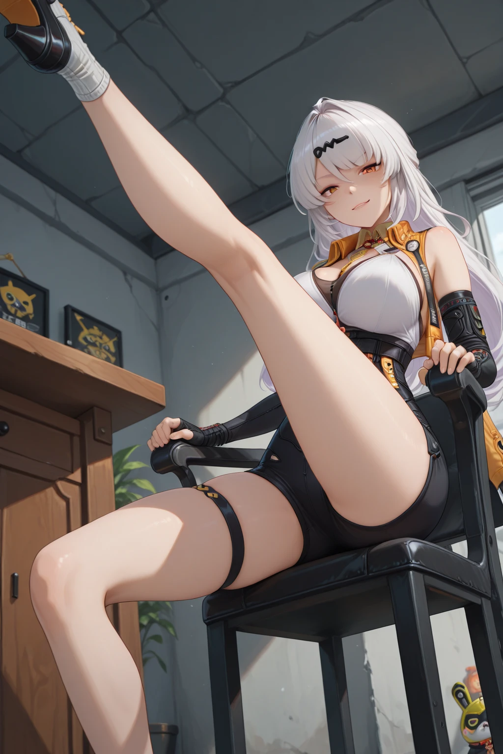 ((performing surgery on a cyborg loli child, missing ??????? who is lying on a table with her ?????????, placing a surgical device with a yellow liquid in the ?????, crescendo em sua buceta))