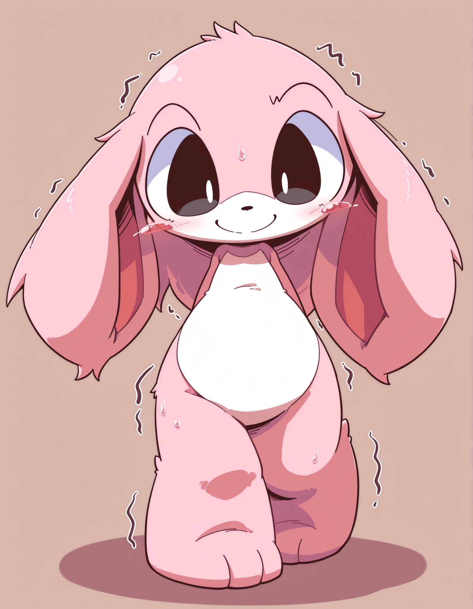 1girl, furry, solo, happy,  nettsuu_style,, masterpiece, best quality, amazing quality,, full body, simple background, trembling