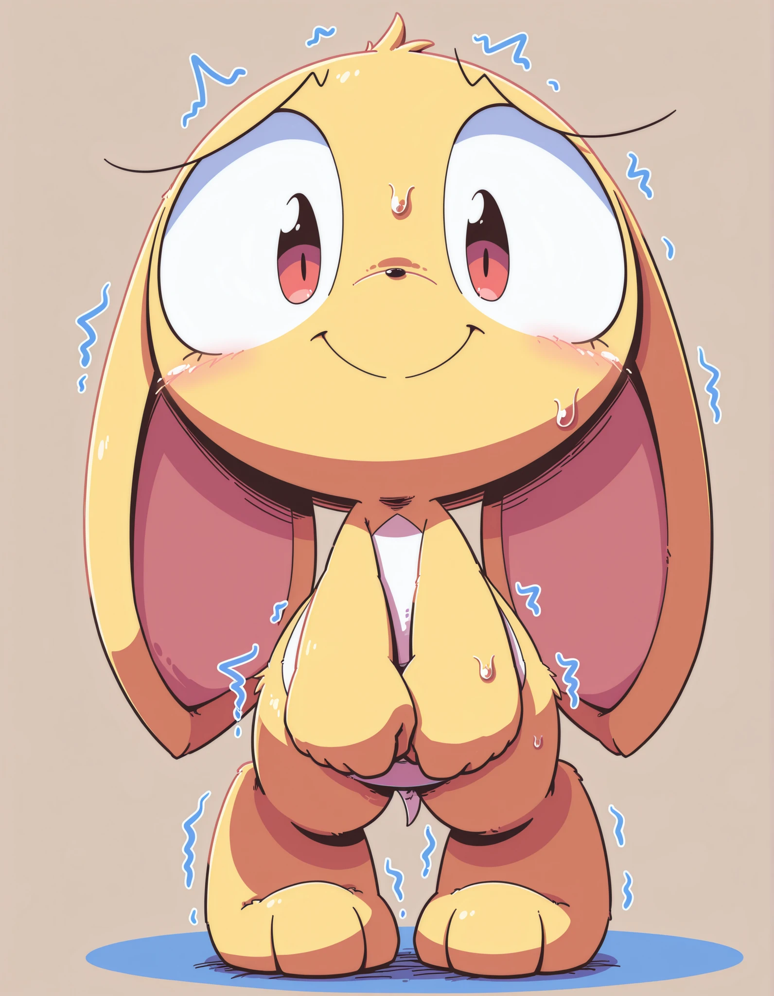 1girl, furry, solo, happy,  nettsuu_style,, masterpiece, best quality, amazing quality,, full body, simple background, trembling