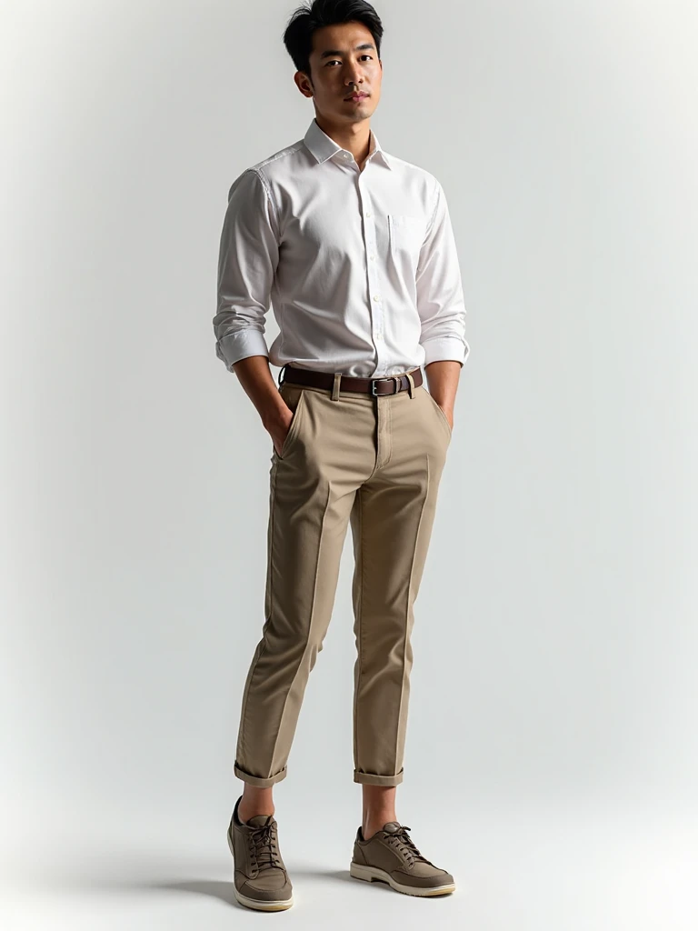 a tall boy , dense beared white skin with fit body six pacs brown eyes soft and small lips full body without shirt 