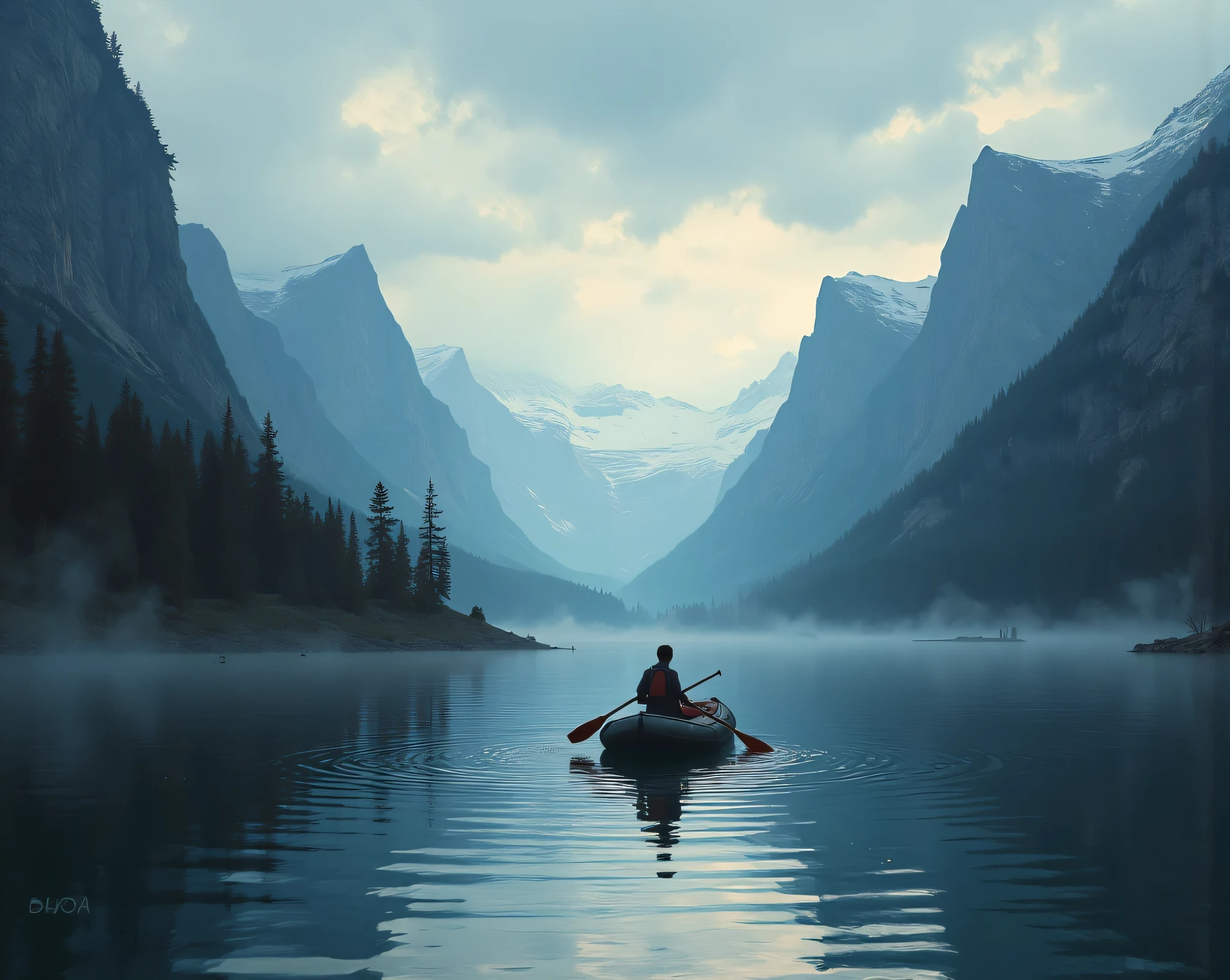 Abschied!! forever!! When it comes to silent rafting, only the Far Earth is the proof!! atmospheric atmosphere,  realistic painting style 