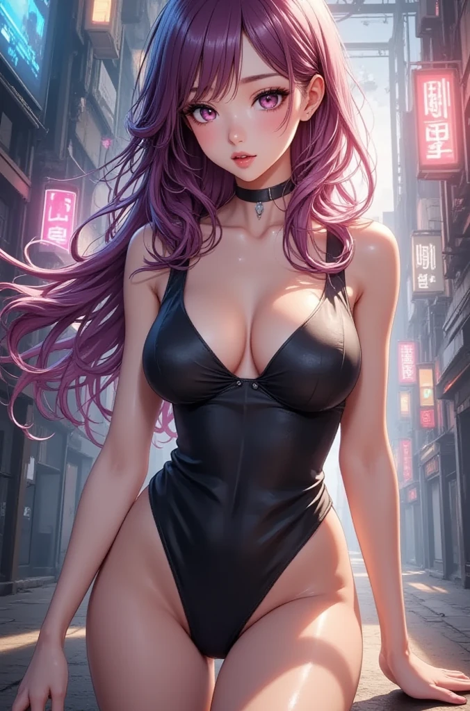 cute  girl,(((1girl))),((muscle  girl with extremely cute and beautiful magenta hair)),(((bunny girl,anthro furry cute,bunny-girl))),(((bunny ears,bunny ears on head,big  ears))),


(:1.4),saggy breasts,(((magenta hair:1.35,colored inner hair,ear breathing,ponytail hair))),((heterochromia:1.5,eye1 red eye2 magenta,perfect eyes,upturned eyes:1.3,beautiful detailed eyes,finely detailed beautiful eyes:1,big highlight on eyes:1.2,slanted eyes)),((fat)),(((lustrous skin:1.5,bright skin: 1.5,skin tanned,shiny skin,very shiny skin,shiny body,plastic glitter skin,exaggerated shiny skin,illuminated skin,wet legs))),(spider lower abdomen,narrow waist,wide hip,athletic body,inflated legs,delicate detailed fingers,detailed body,human hands,(detailed face)),muscular,muscular girl,abs,

cute,slutty,seductive,erotic,(((nsfw))),

(((slingshot swimsuit))),(((huge cleavage))),((wet clothes,detailed outfit,detailed clothes)),

(dynamic pose:1.0),solo focus,embarrassed,(centered,scale to fit dimensions,Rule of thirds),

cyberpunk city by the ocean at night, with bright neon signs and dark stormy clouds and puddles,

High resolution, sharp focus, (ultra detailed, extremely detailed), (photorealistic artwork:1.37), 8k wallpaper,((synthwave background theme)),((vibrant colors)),(intricate),masterpiece,(best quality),