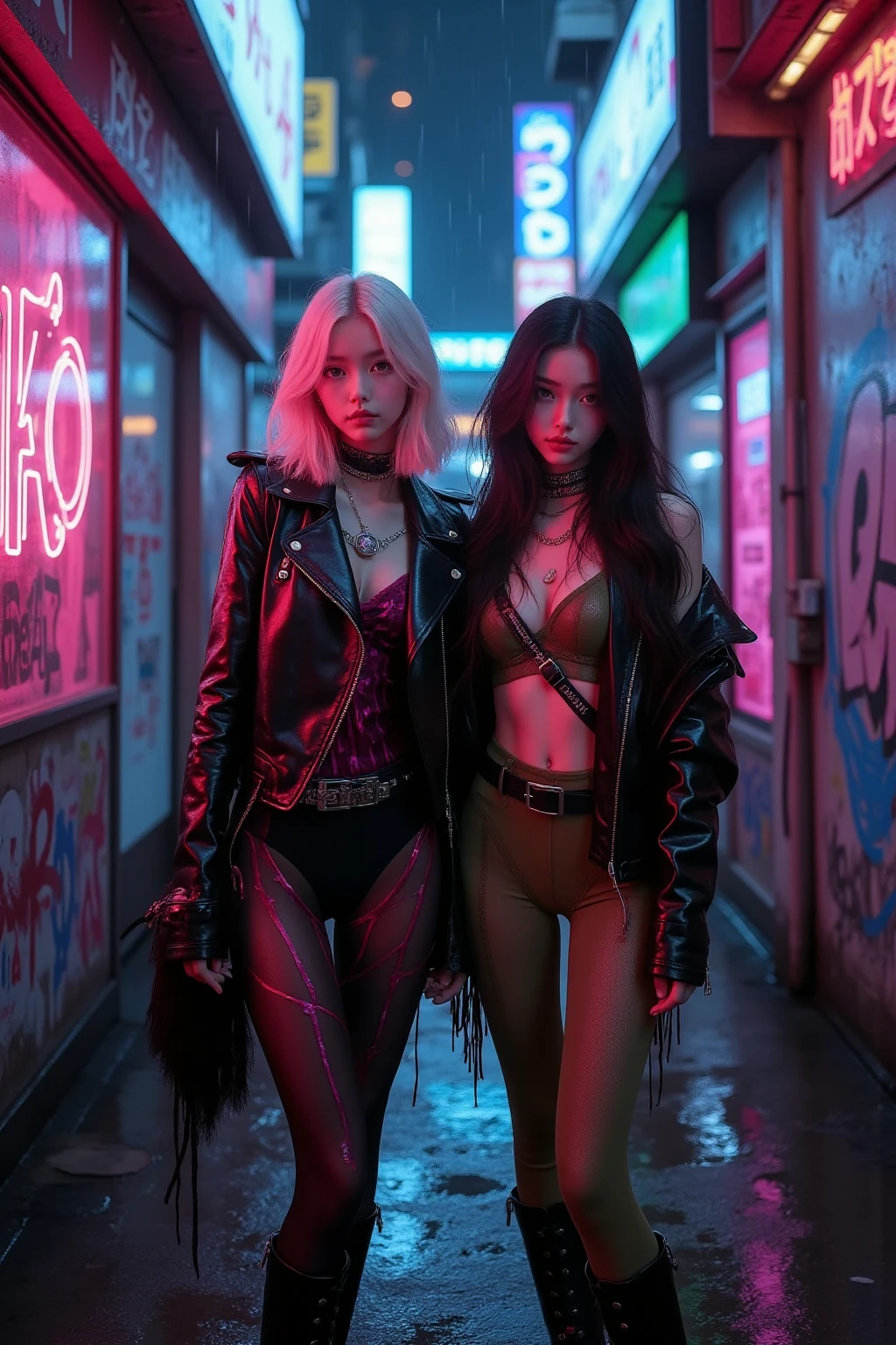 blonde, black rose in hands, fair skin, predatory eyes, braided hair, dark makeup, black lips, pink dress, elegant cinematic pose, 3D rendering of 8k characters, future city background, cyberpunk art inspired by rossdraws , cgsociety winner, gothic art, cyberpunk art style,  cyberpunk dark fantasy, cyberpunk dark fantasy art, cyberpunk horror style, gothic - cyberpunk, cyberpunk woman fatale, ornamental gothic - cyberpunk, cyberpunk theme art, cyberpunk dark fantasy, advanced cyberpunk digital art